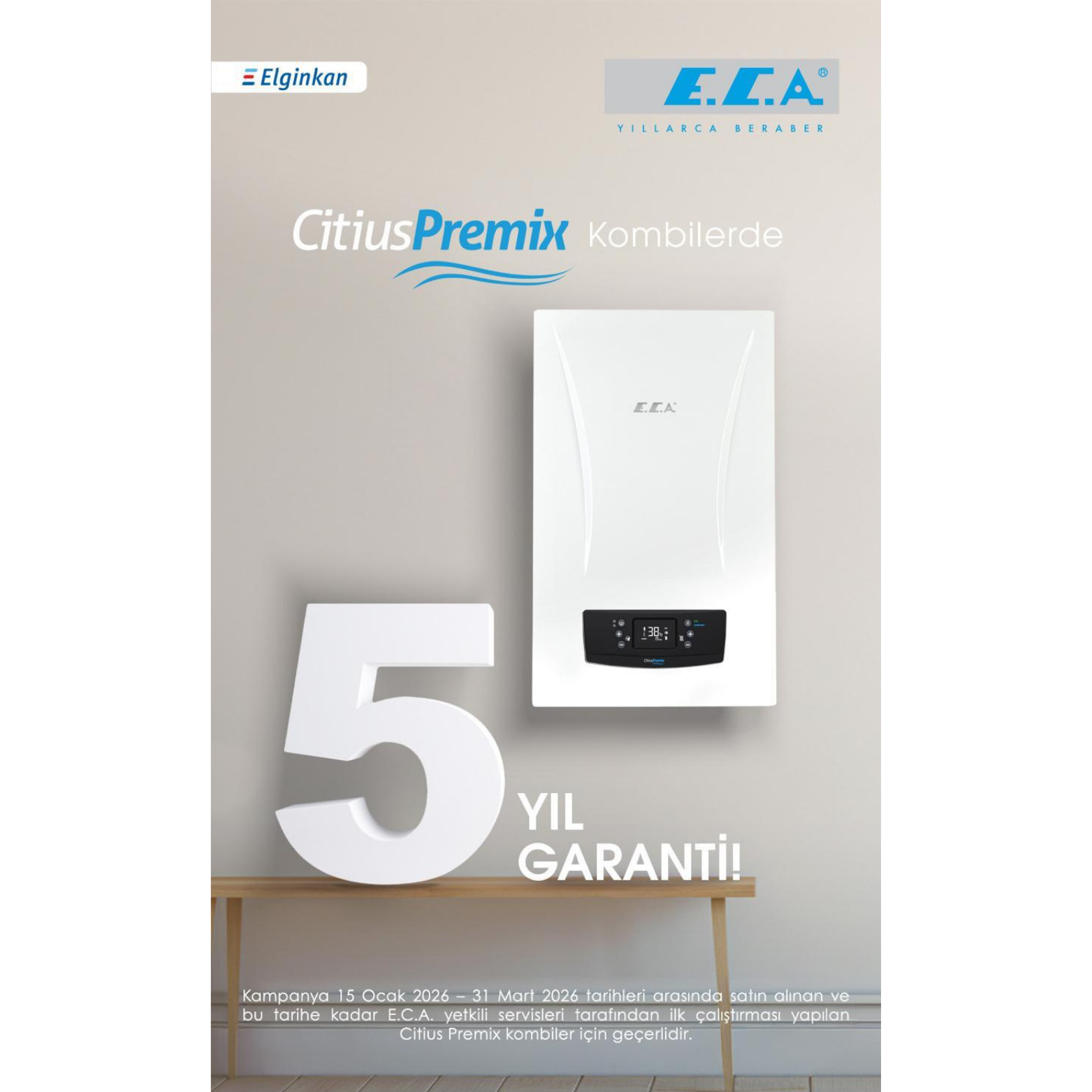Eca Citius Premix 24 Kw Yoğuşmalı Kombi
