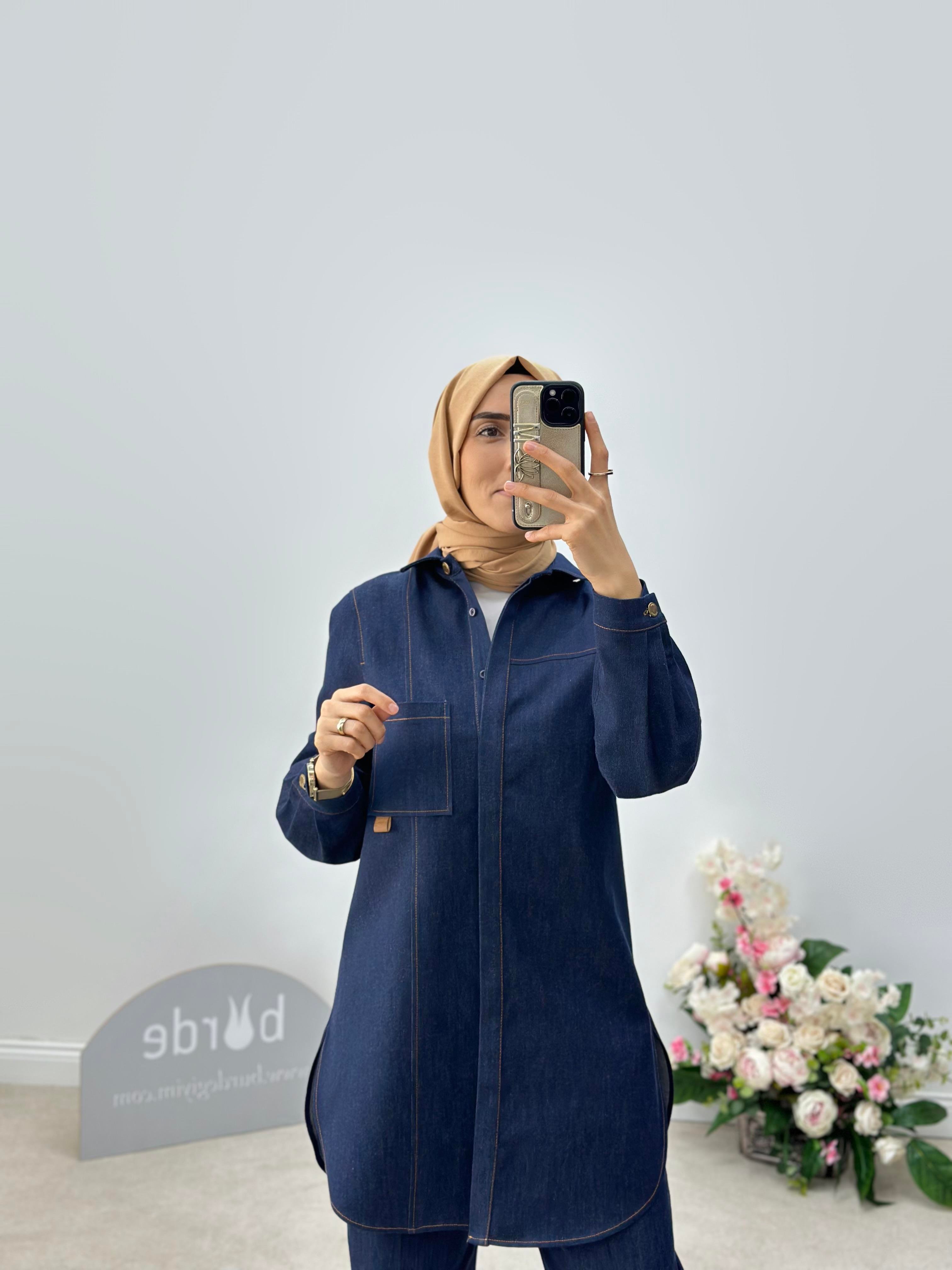 Armine Collection Kuplu Ve Cepli Denim Ceket 24K4308 Lacivert
