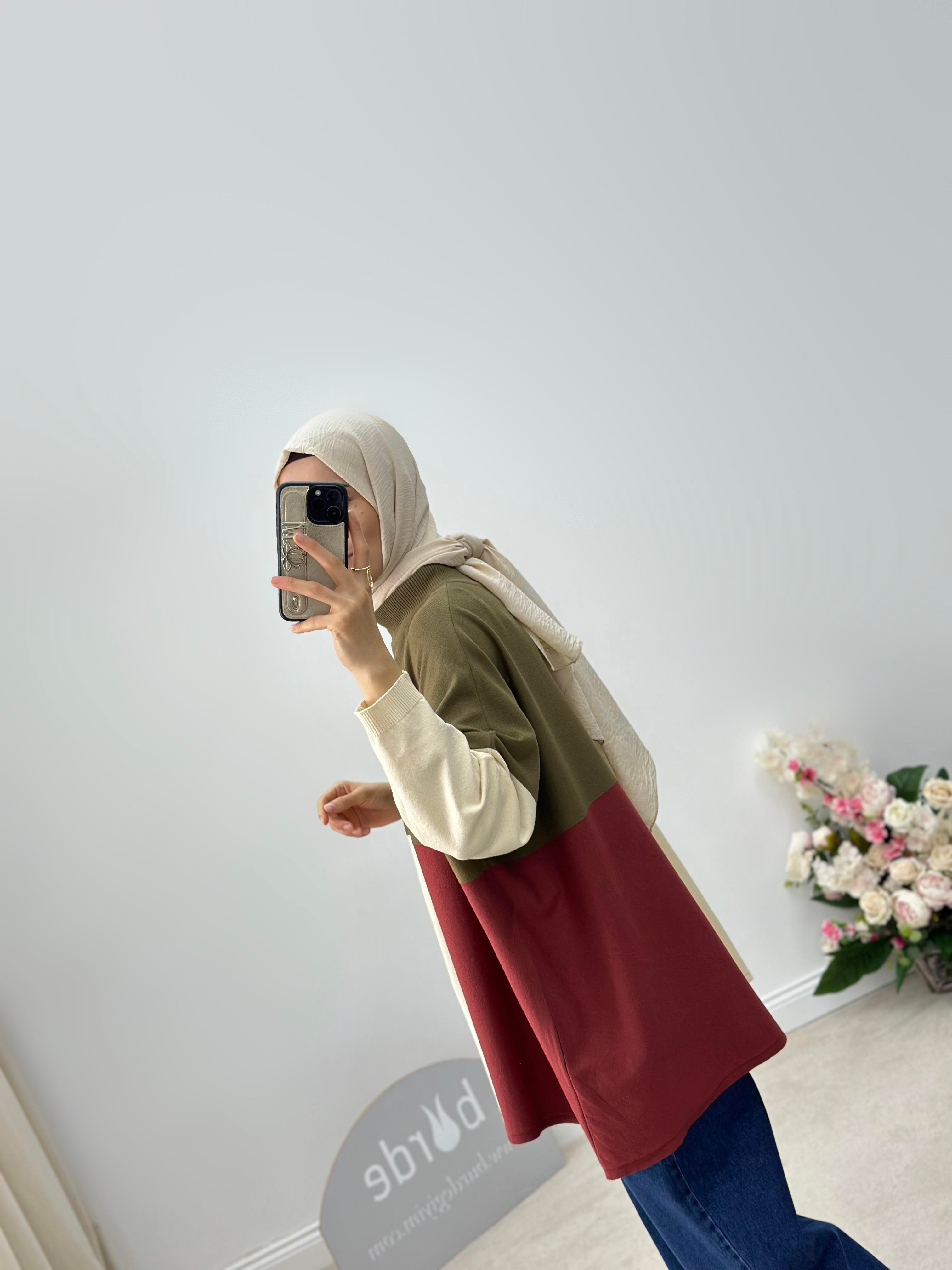 Armine Collection Renk Garnili Kazak 24KD2805 Bej 