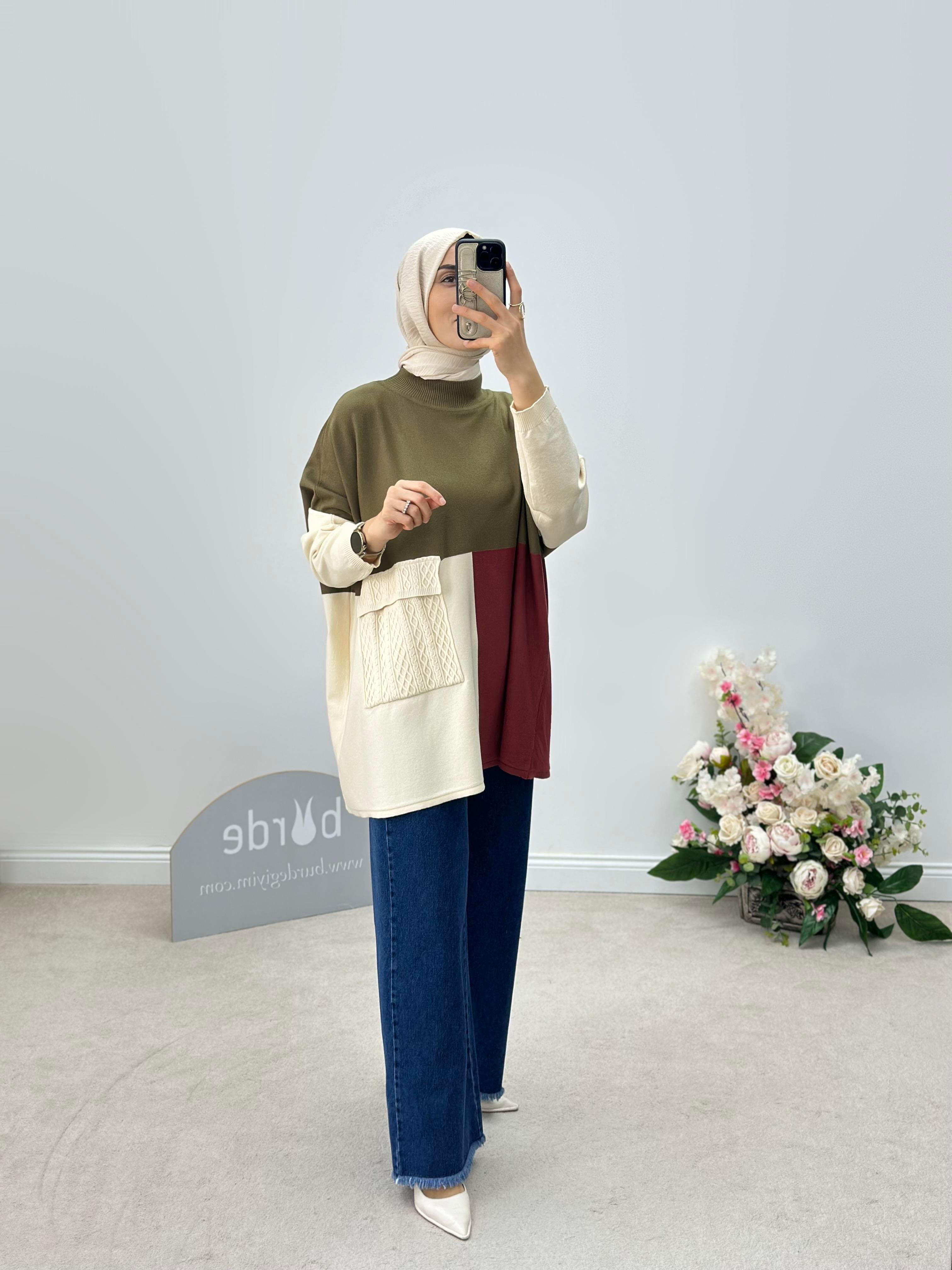 Armine Collection Renk Garnili Kazak 24KD2805 Bej 
