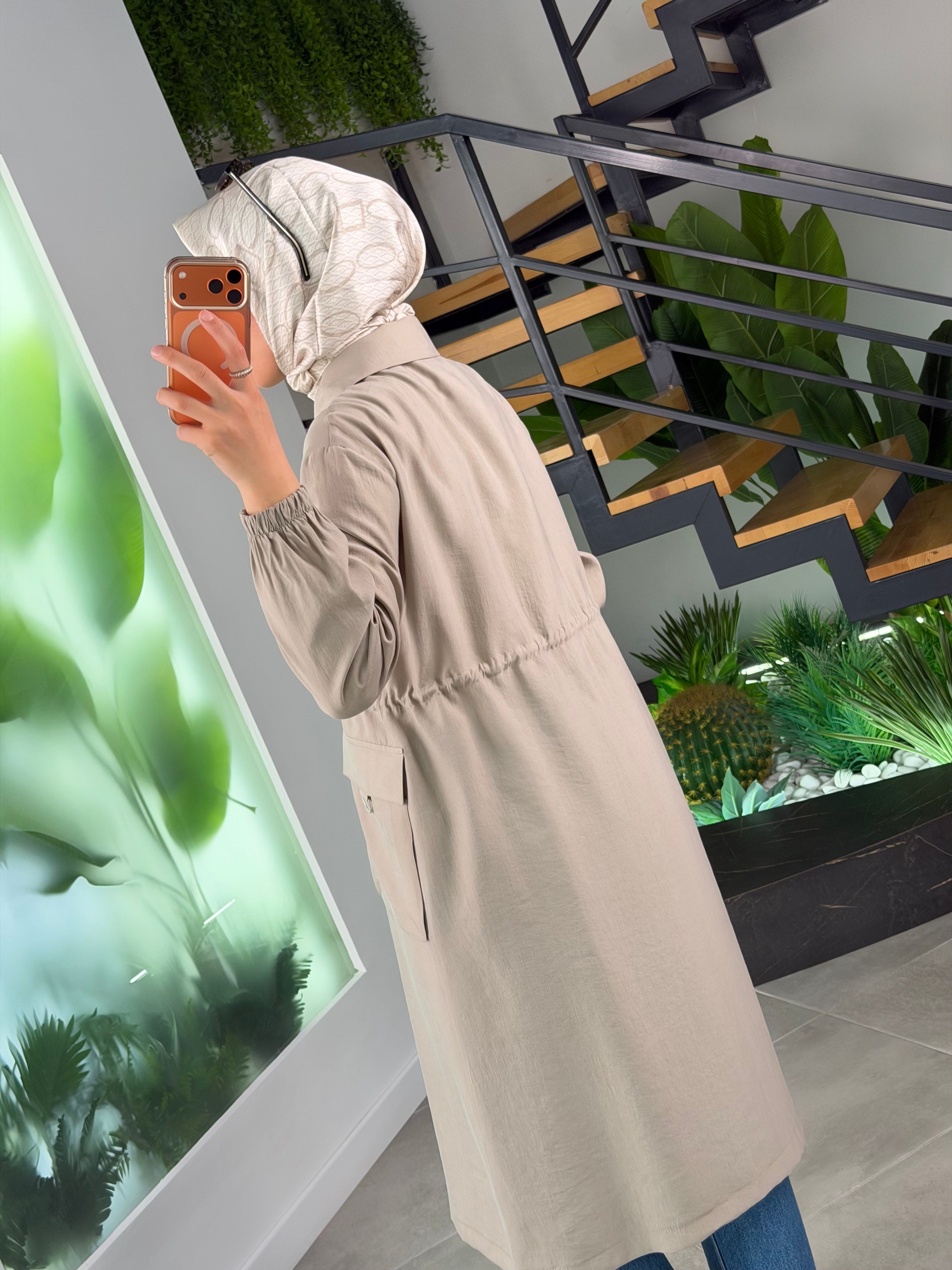 Armine Trend Beli Büzgü Detaylı Kap 25YT501 Taş