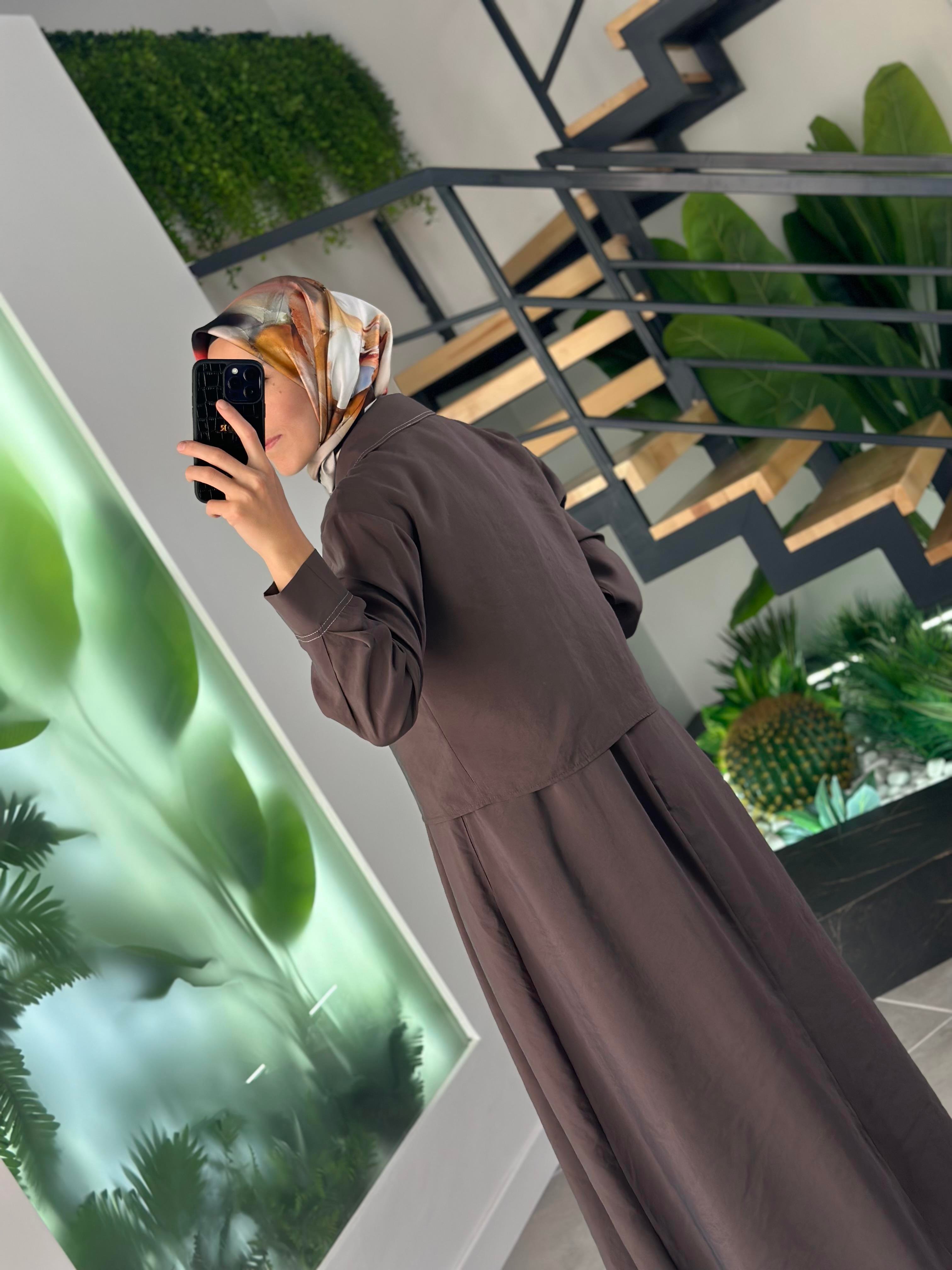Armine Trend Ceketli Elbise 25YT620 Kahverengi 