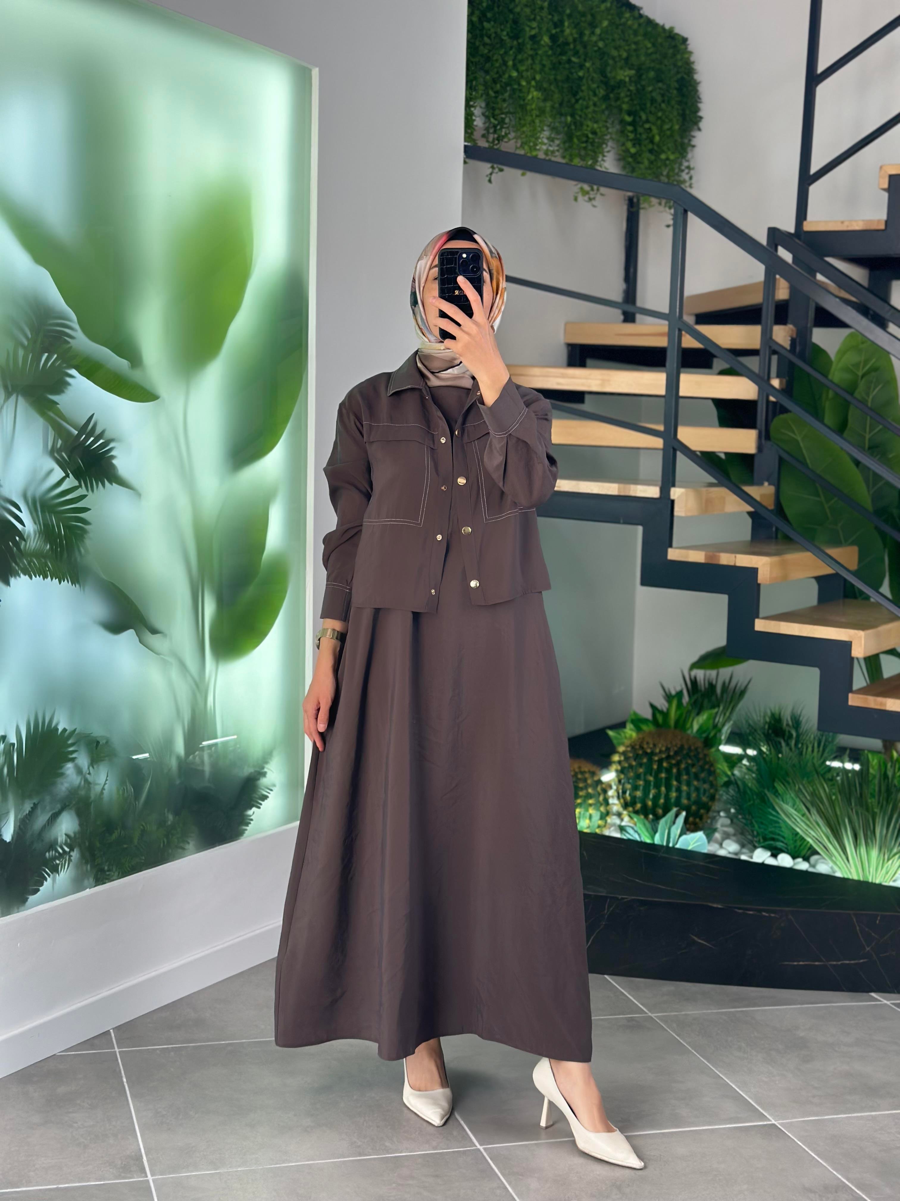 Armine Trend Ceketli Elbise 25YT620 Kahverengi 