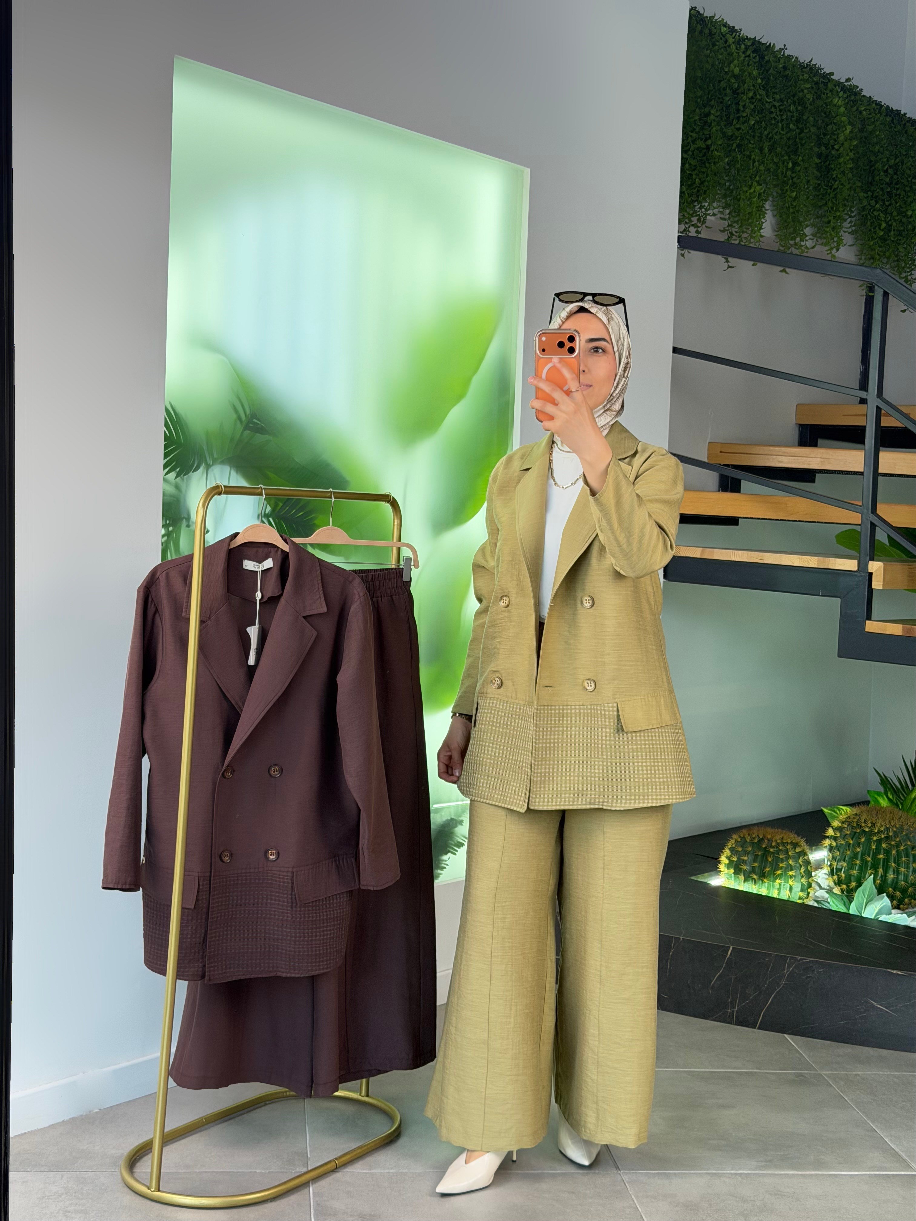 Armine Trend Ceketli İkili Takım 26YT6151 Yağ Yeşili