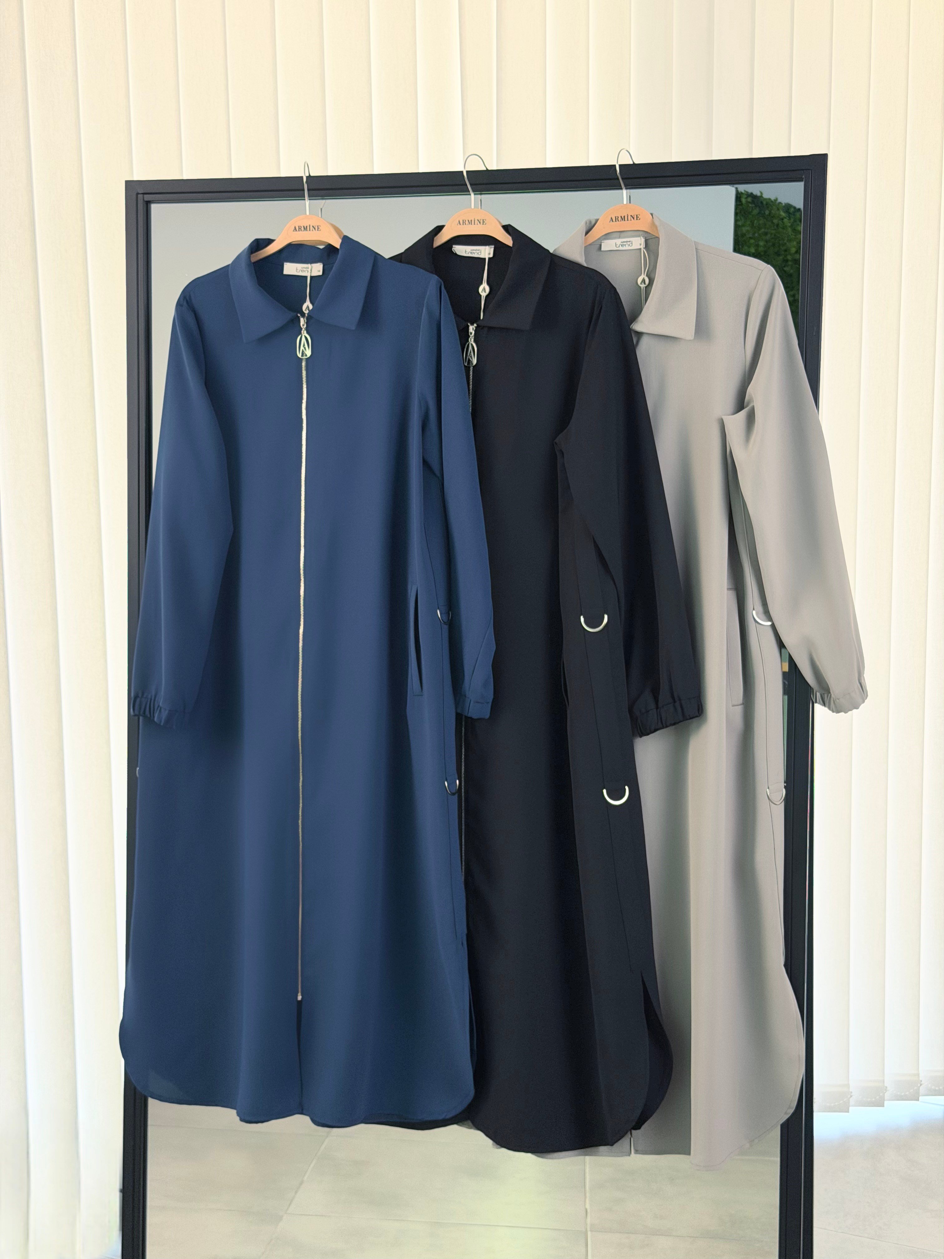 Armine Trend Fermuarlı  Halka Şerit Detaylı Giyçık 26YT502 İndigo
