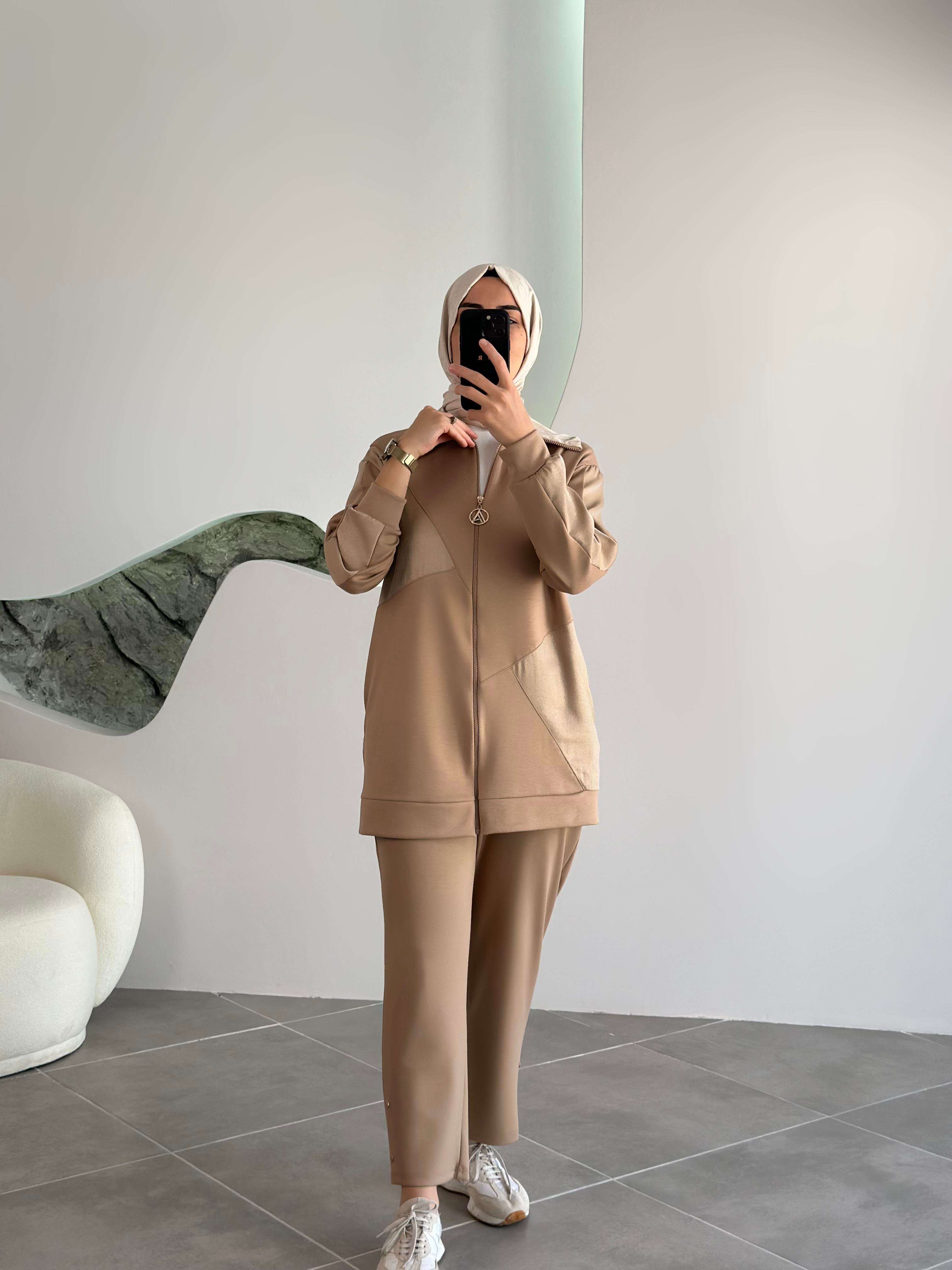 Armine Trend Janjan Kumaş Garnili Modal Takım 25YT646 Camel 