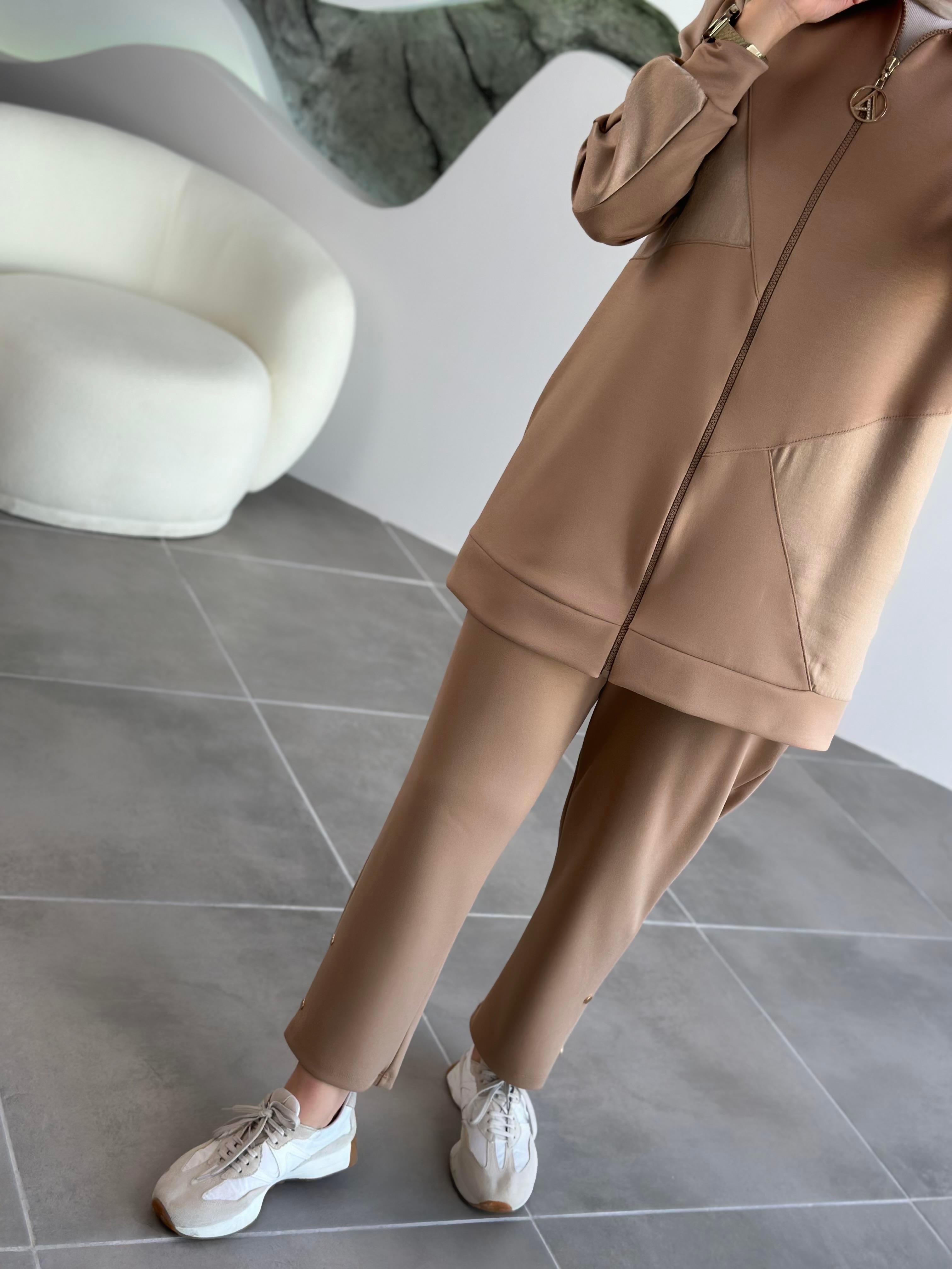 Armine Trend Janjan Kumaş Garnili Modal Takım 25YT646 Camel 