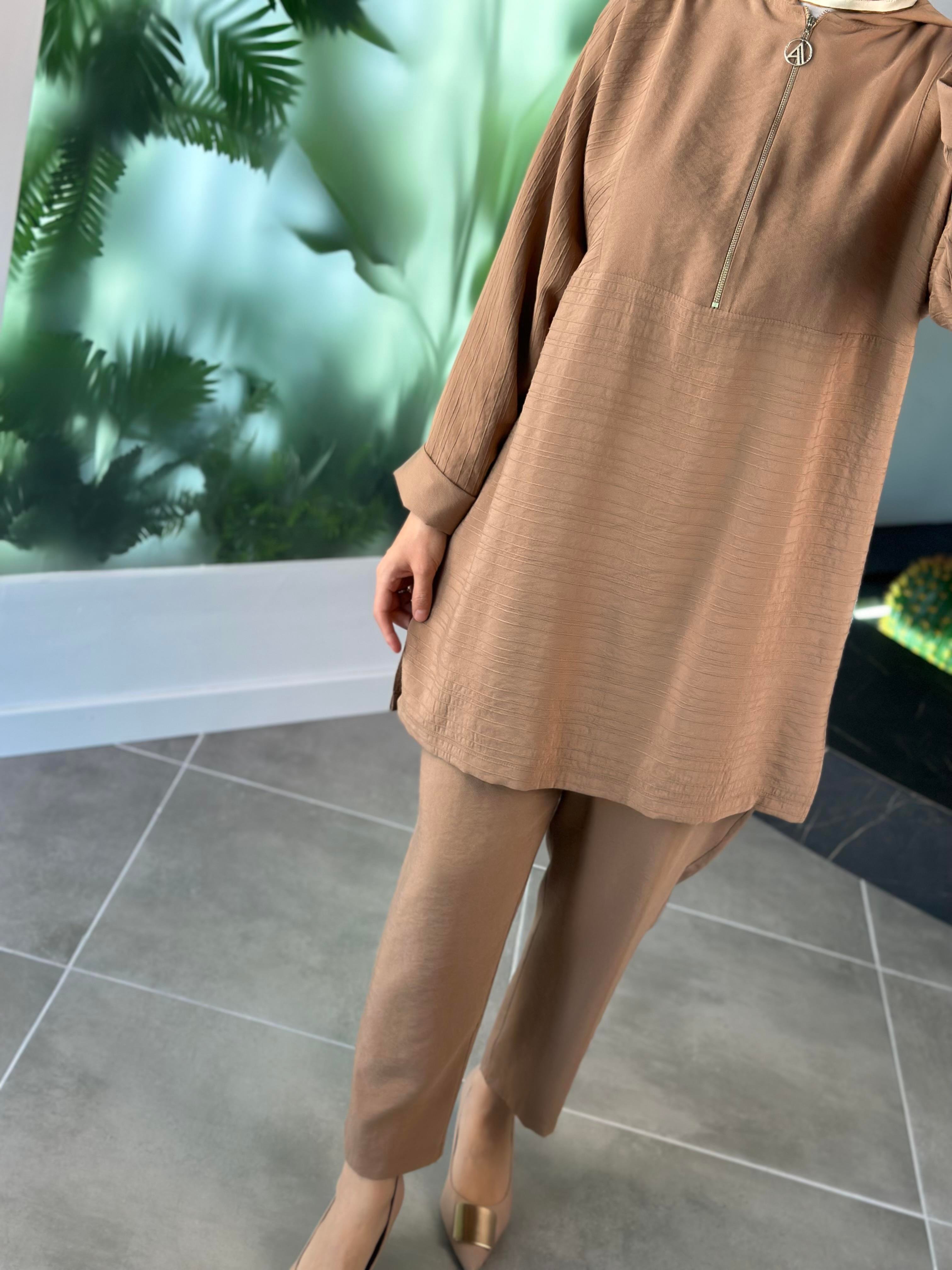 Armine Trend Kapüşonlu Takım 24YT673-1 Camel 