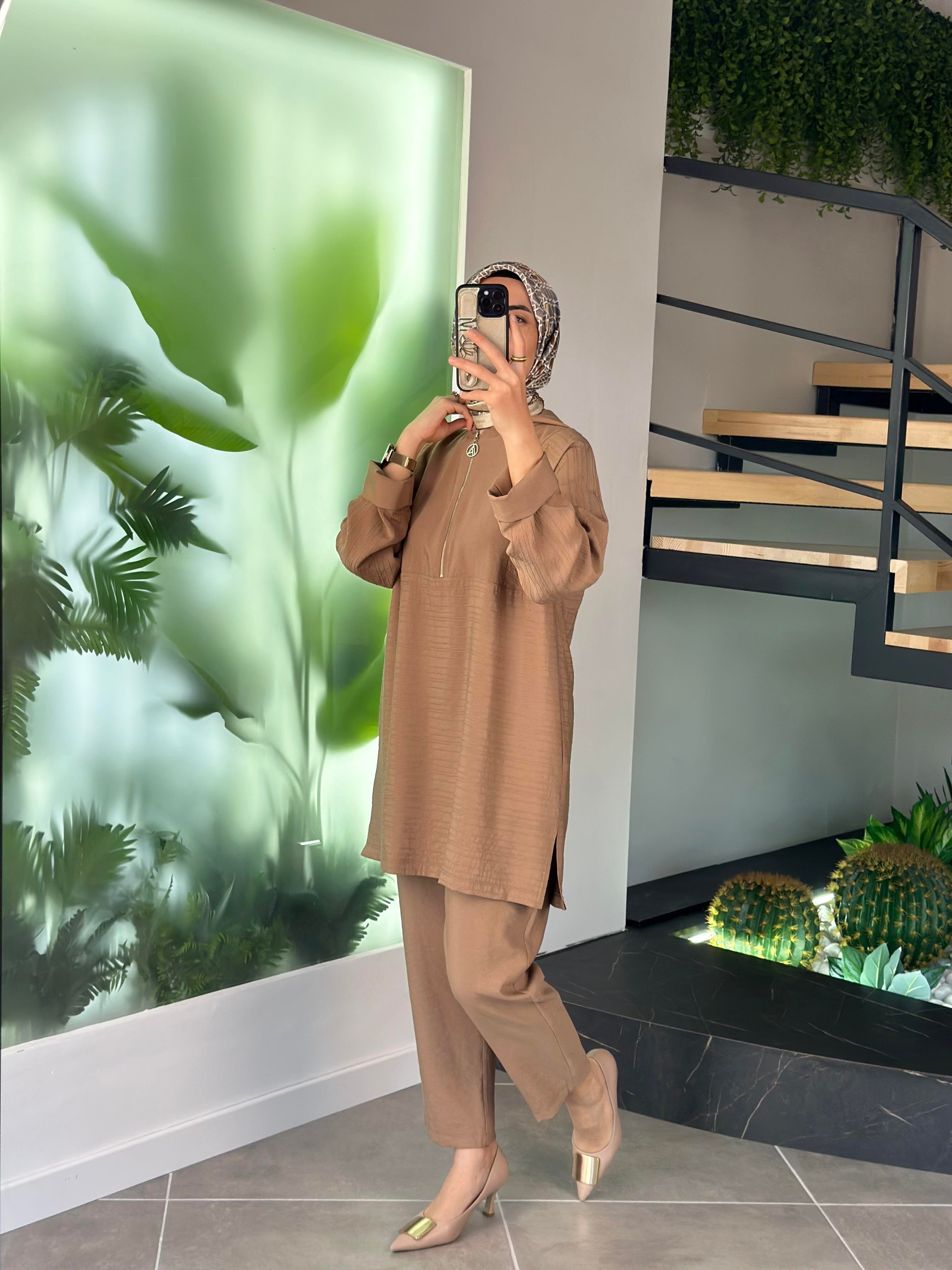 Armine Trend Kapüşonlu Takım 24YT673-1 Camel 
