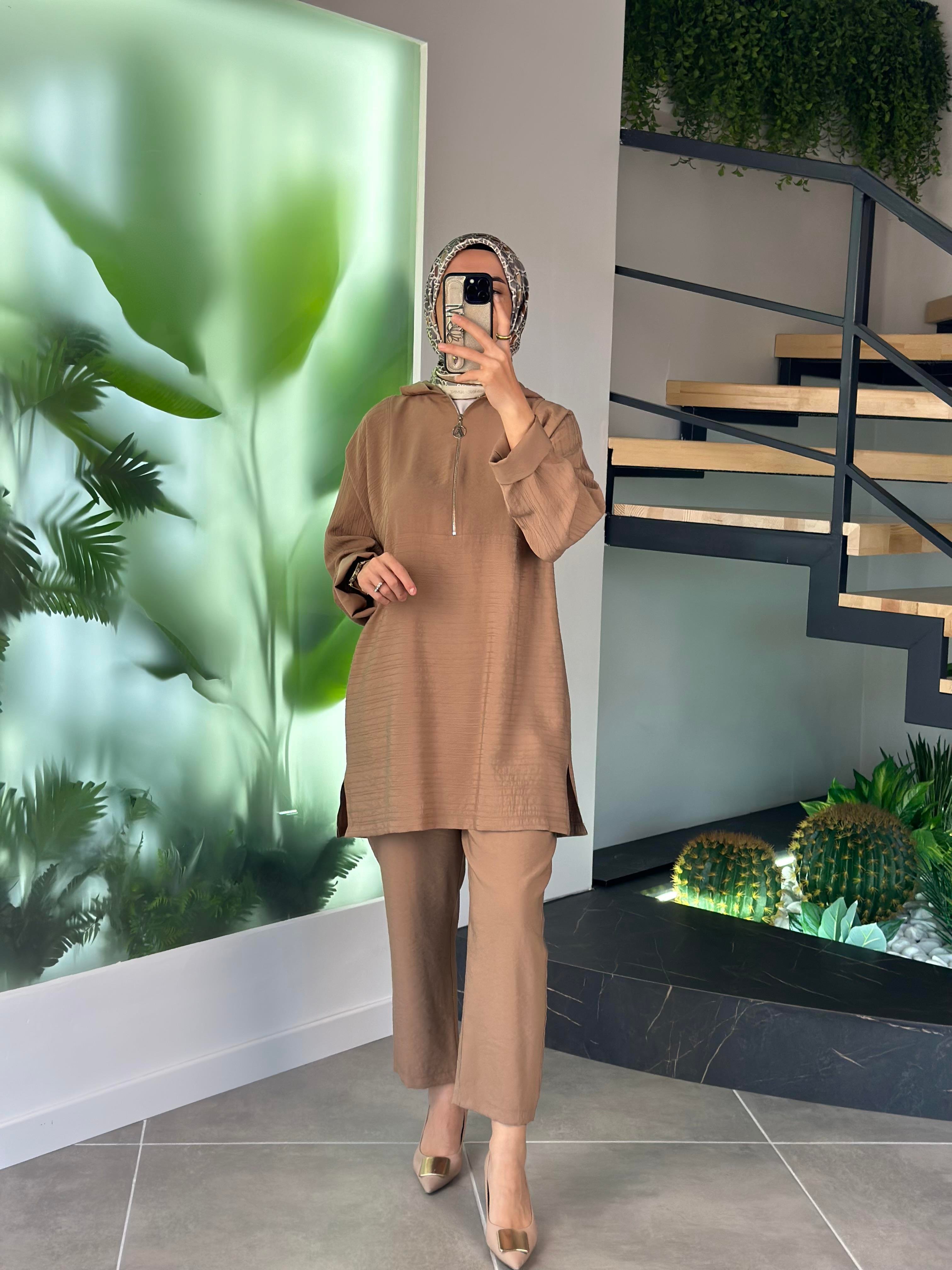 Armine Trend Kapüşonlu Takım 24YT673-1 Camel 