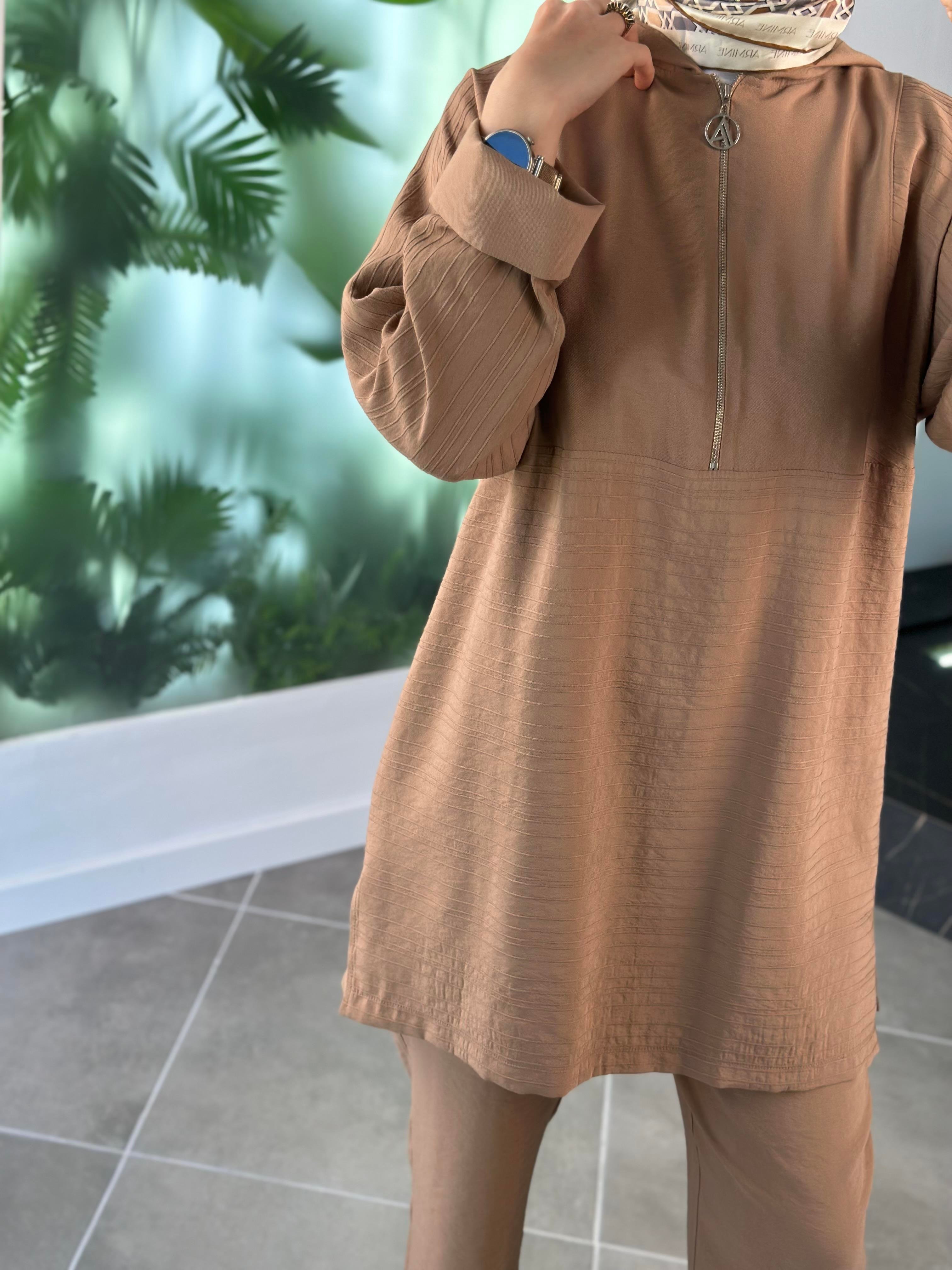 Armine Trend Kapüşonlu Takım 24YT673-1 Camel 