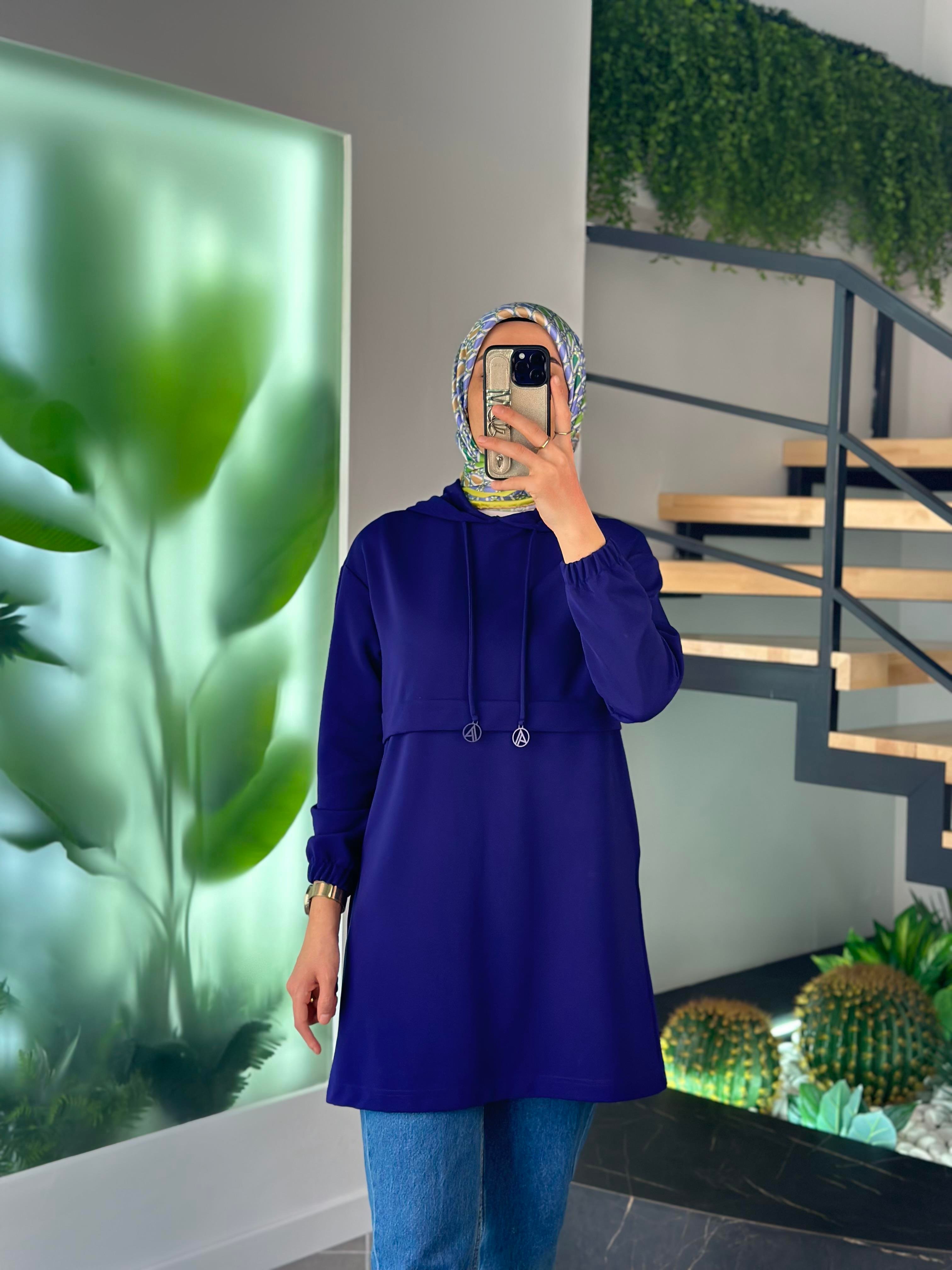 Armine Trend Kapüşonlu Tunik 24KT454-1 Saks