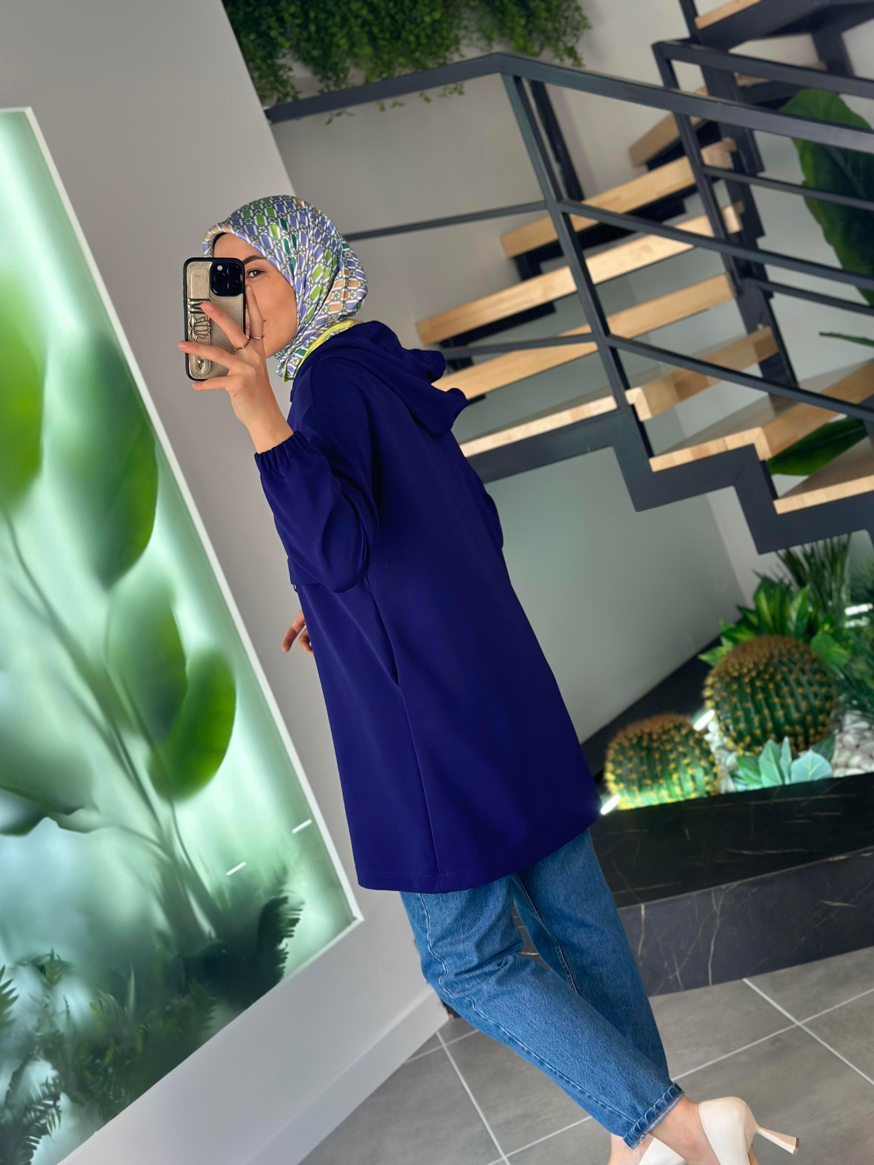 Armine Trend Kapüşonlu Tunik 24KT454-1 Saks