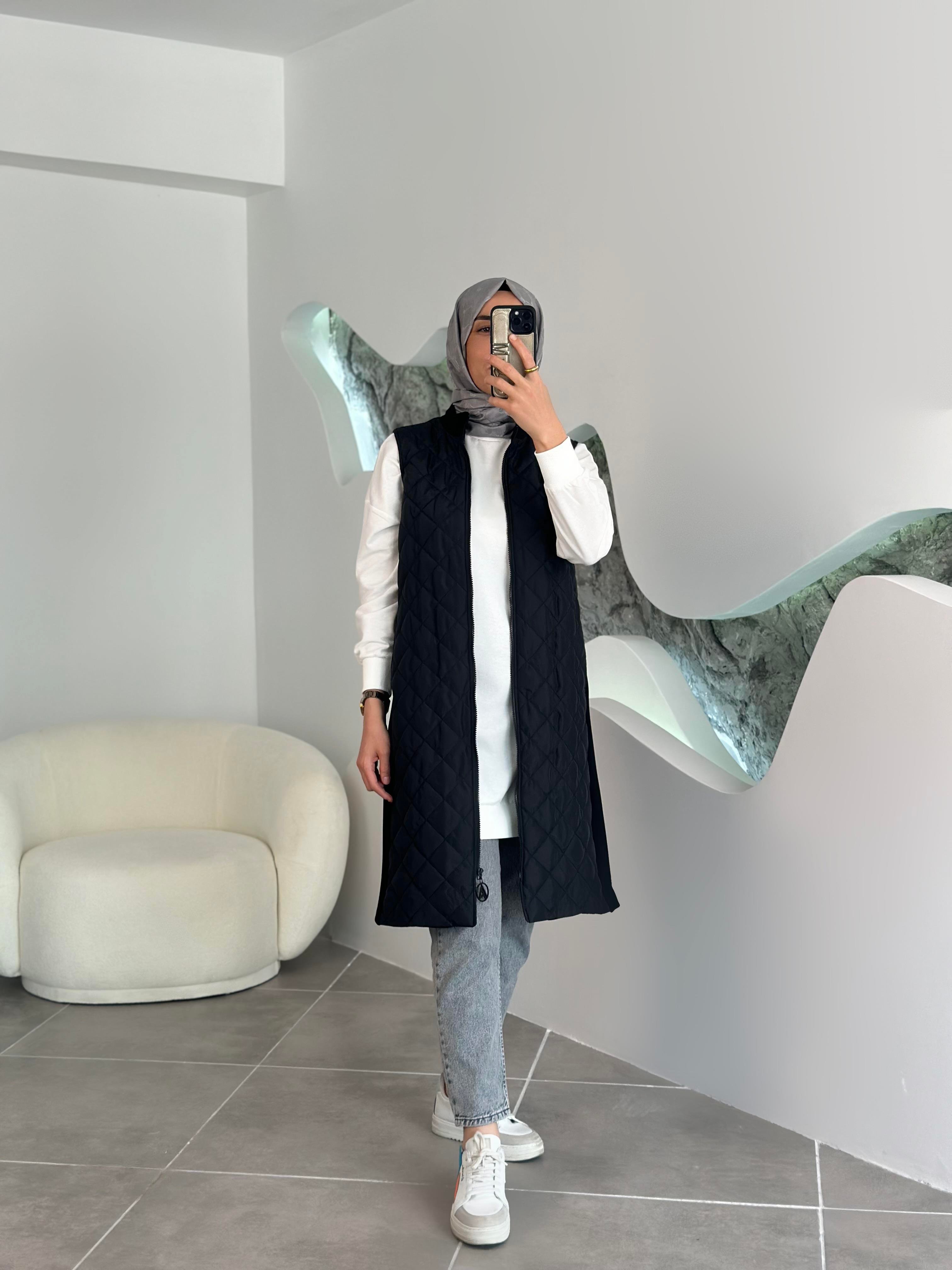 Armine Trend Kapüşonsuz Kapitone Yelek 25YT564 Siyah 