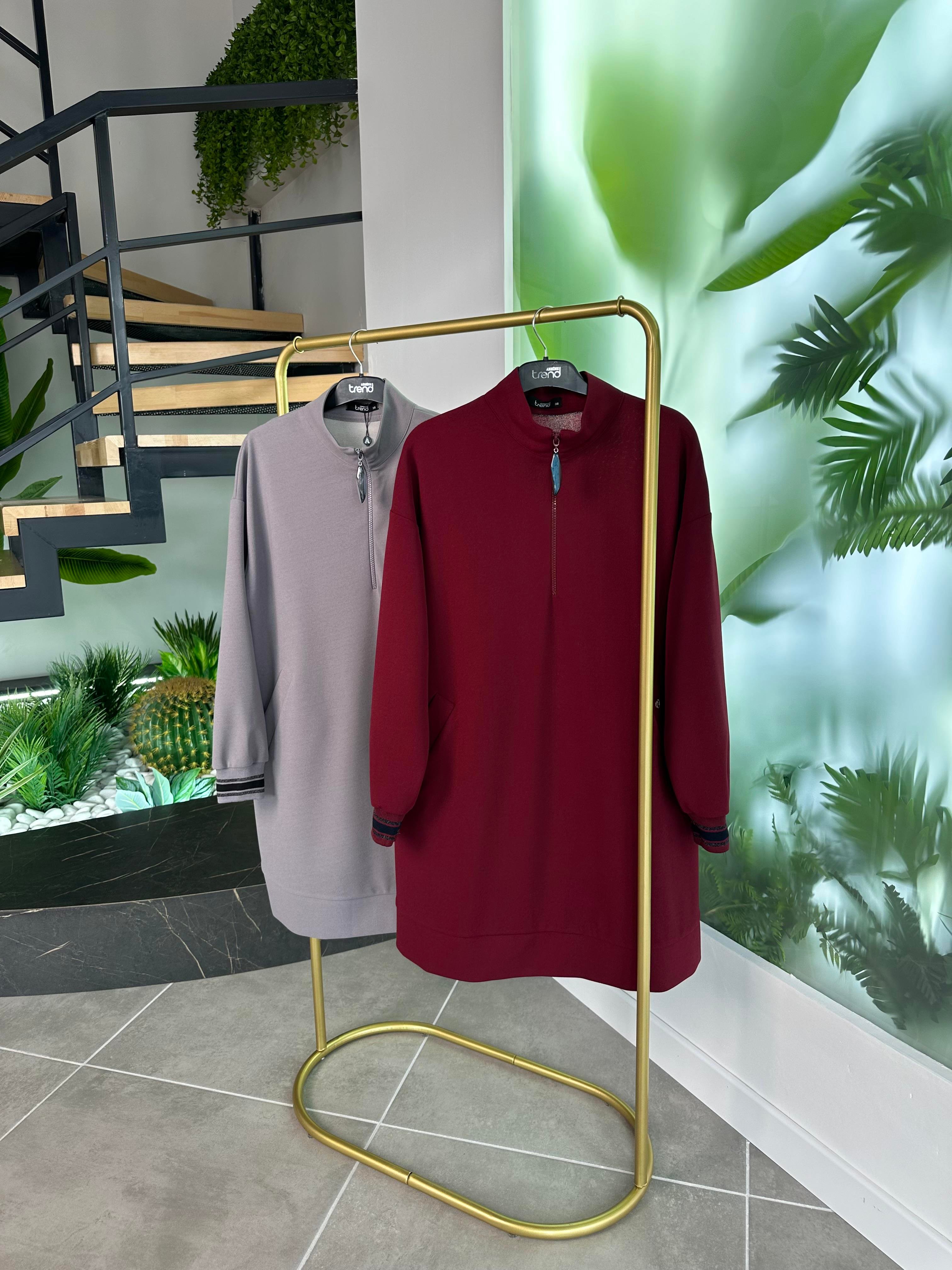 Armine Trend Ribanalı Tunik 24KT480 Bordo 