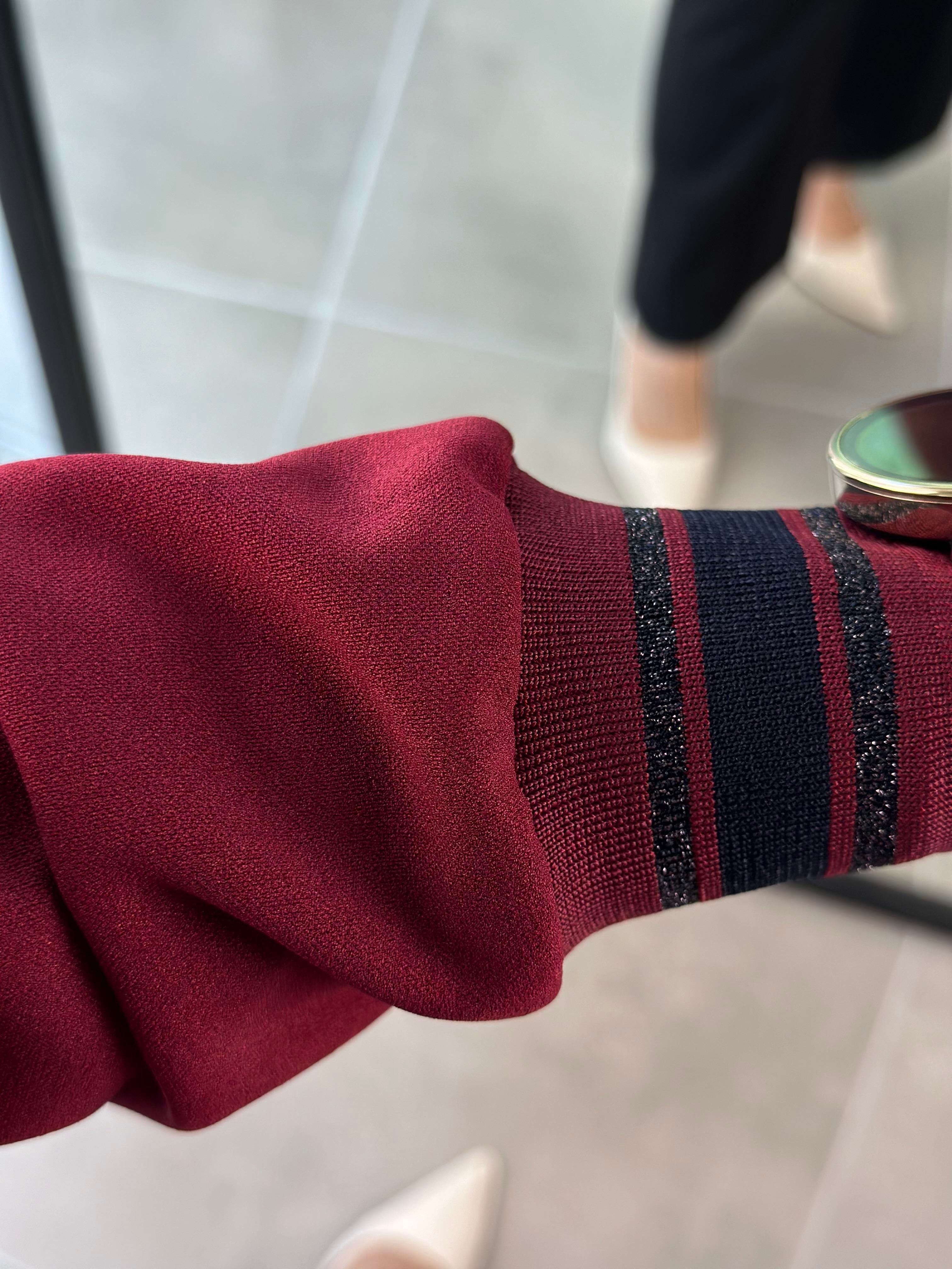 Armine Trend Ribanalı Tunik 24KT480 Bordo 