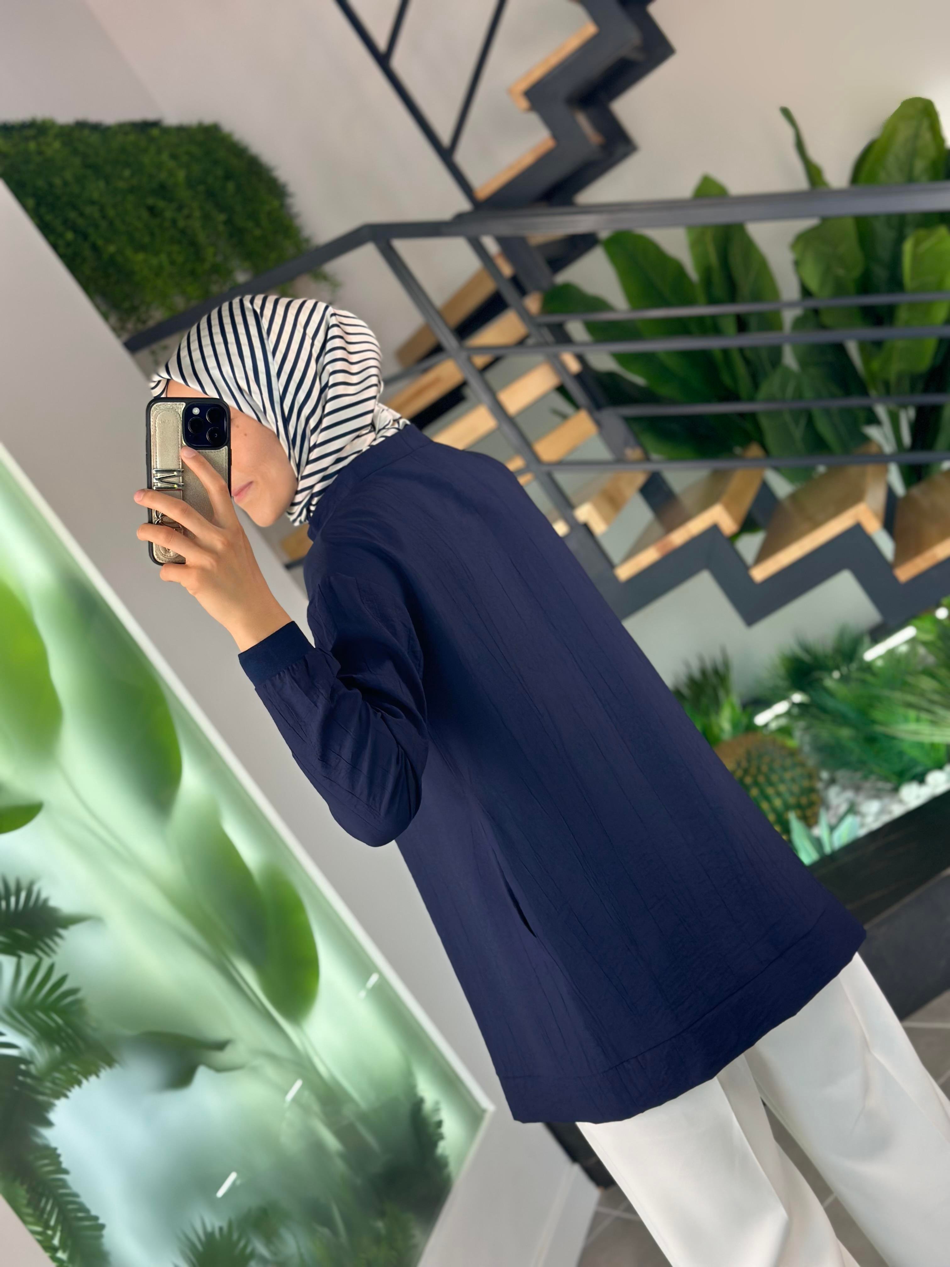 Armine Trend Şerit Detaylı Tunik 25YT4139 Lacivert 