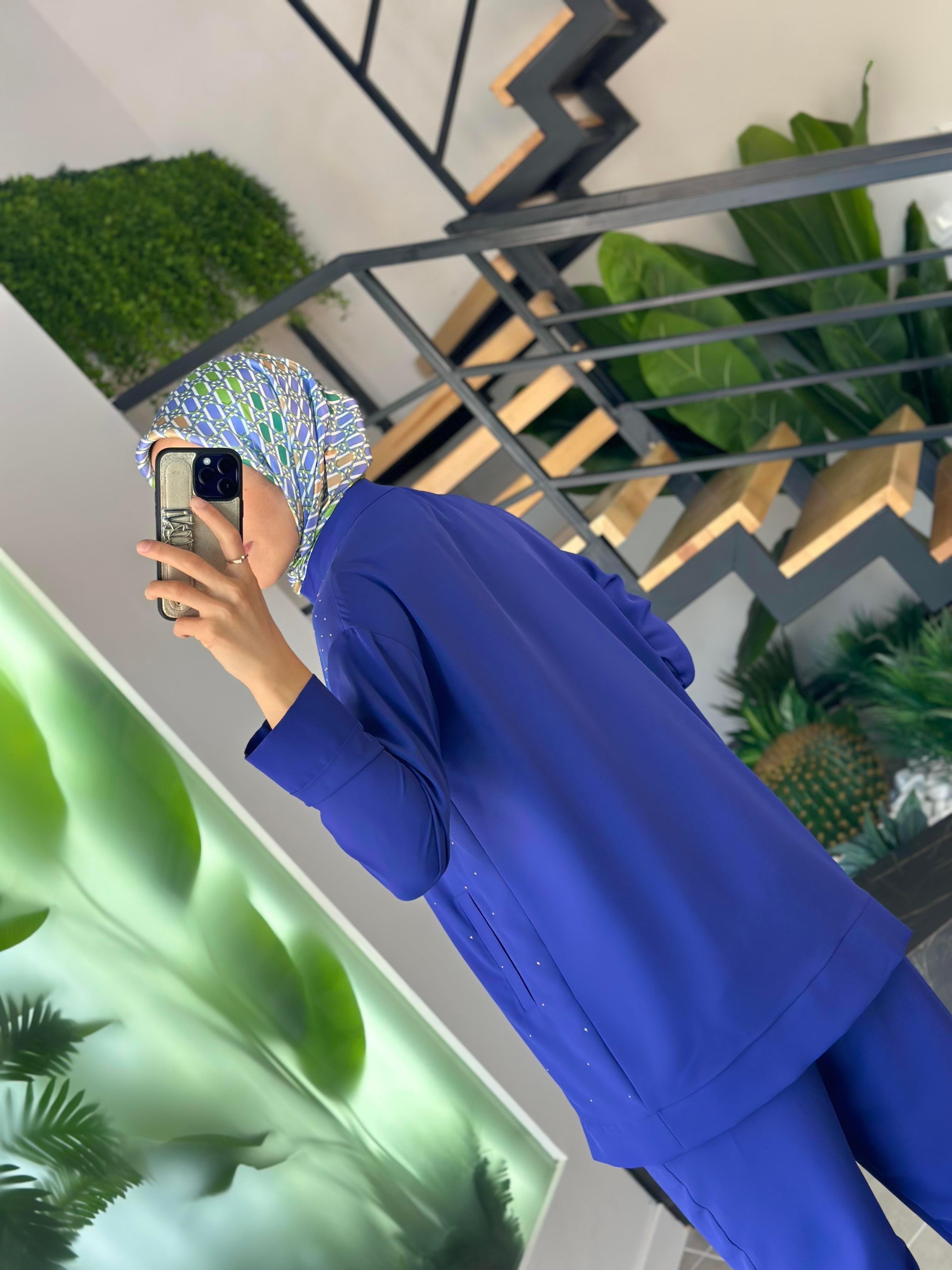 Armine Trend Serpme Taşlı Takım 25YT640 Morcivert 