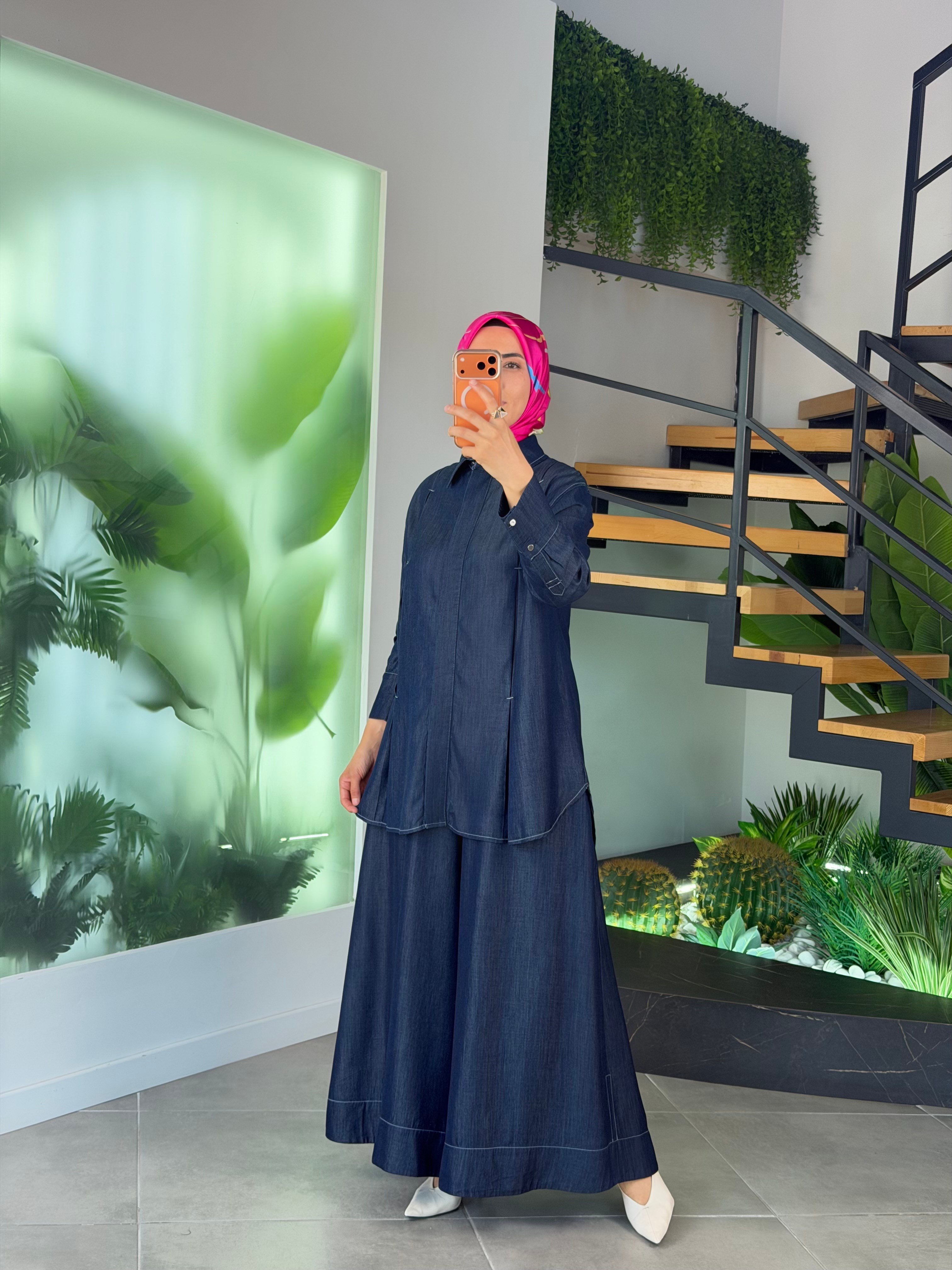 Armine Trend Tensel Kumaş PantolonluTakım 26YT6104 Lacivert