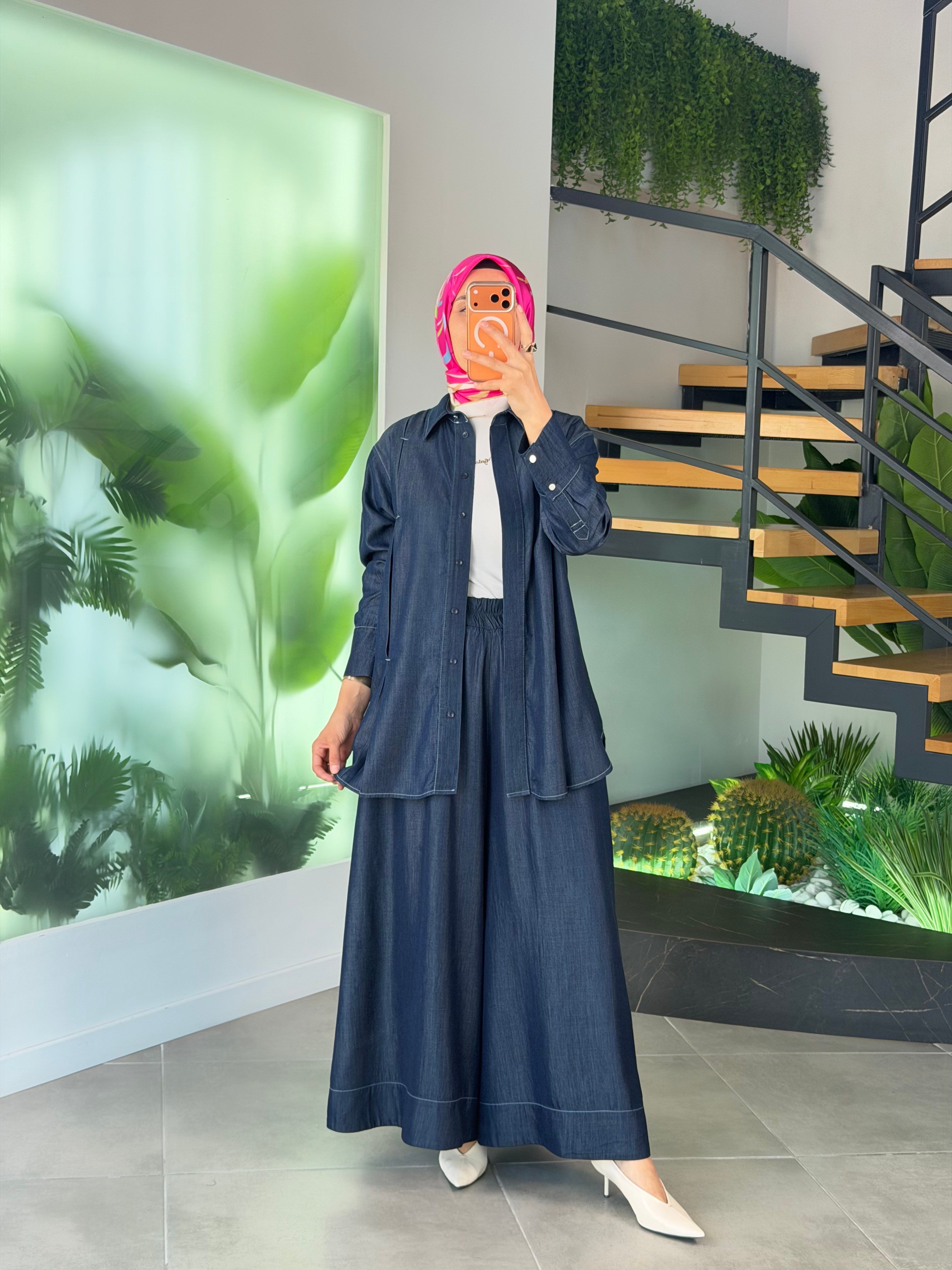 Armine Trend Tensel Kumaş PantolonluTakım 26YT6104 Lacivert