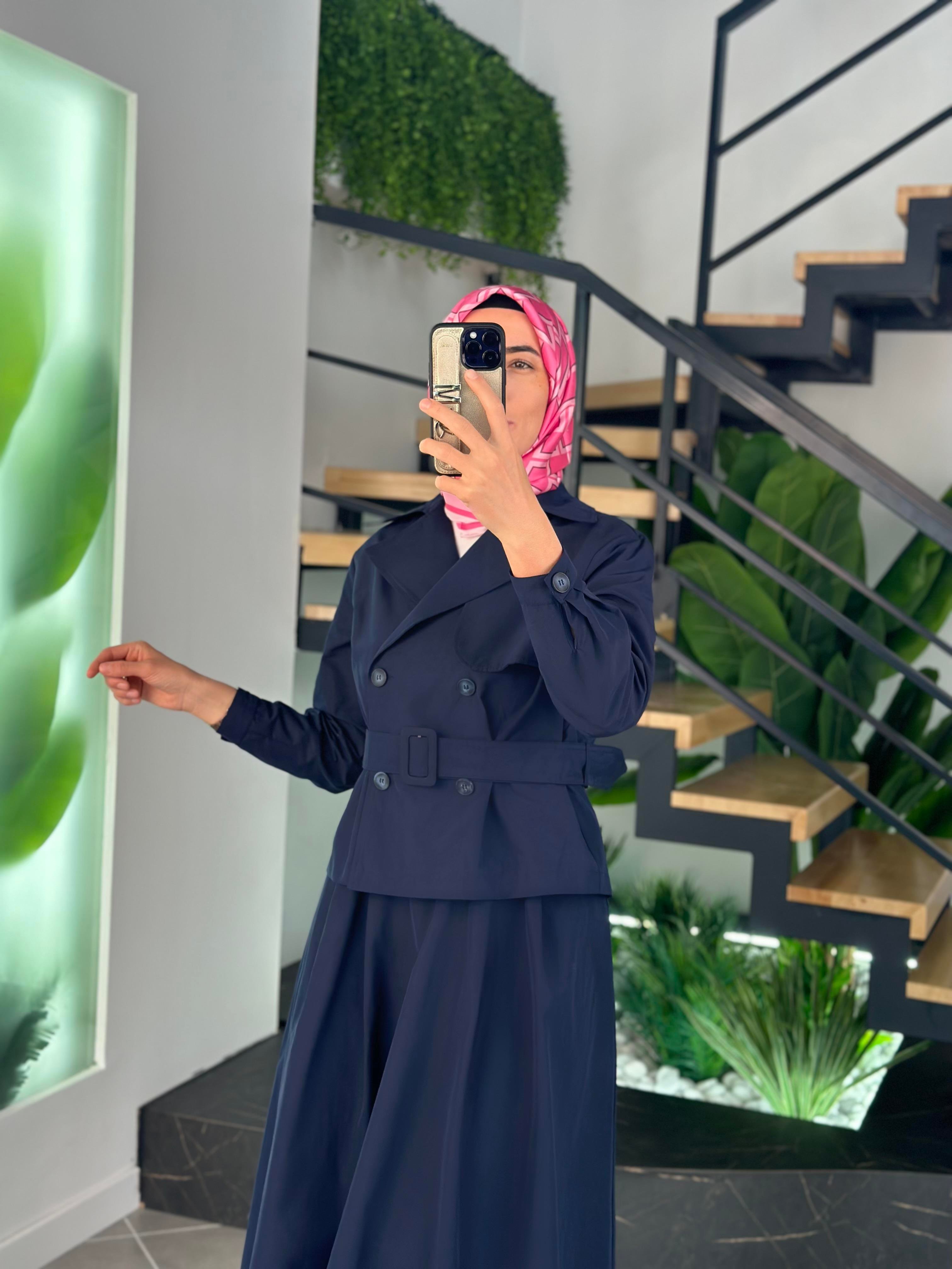 Armine Trend Trenç Model Etekli Takım 25YT619 Lacivert 