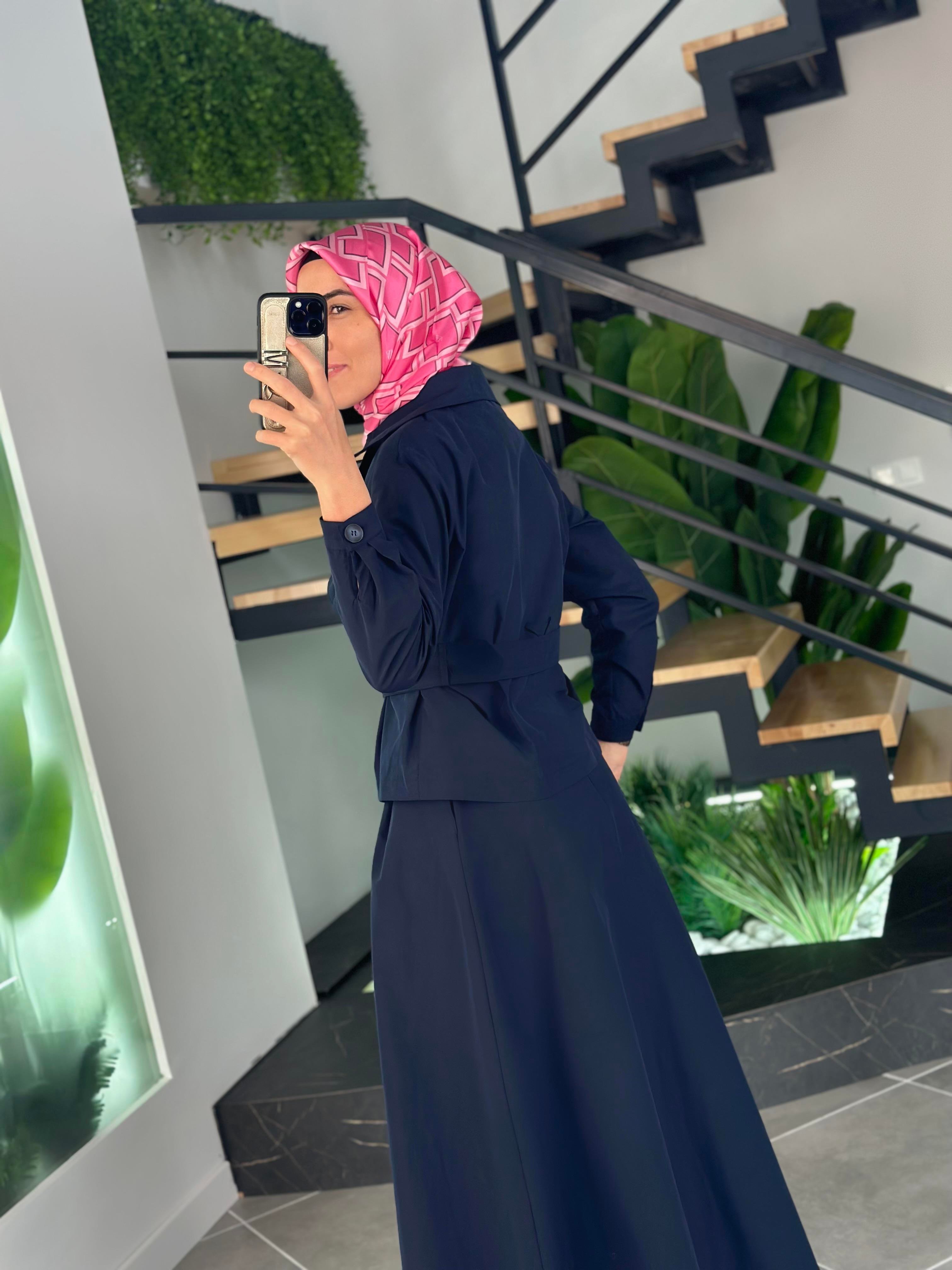 Armine Trend Trenç Model Etekli Takım 25YT619 Lacivert 