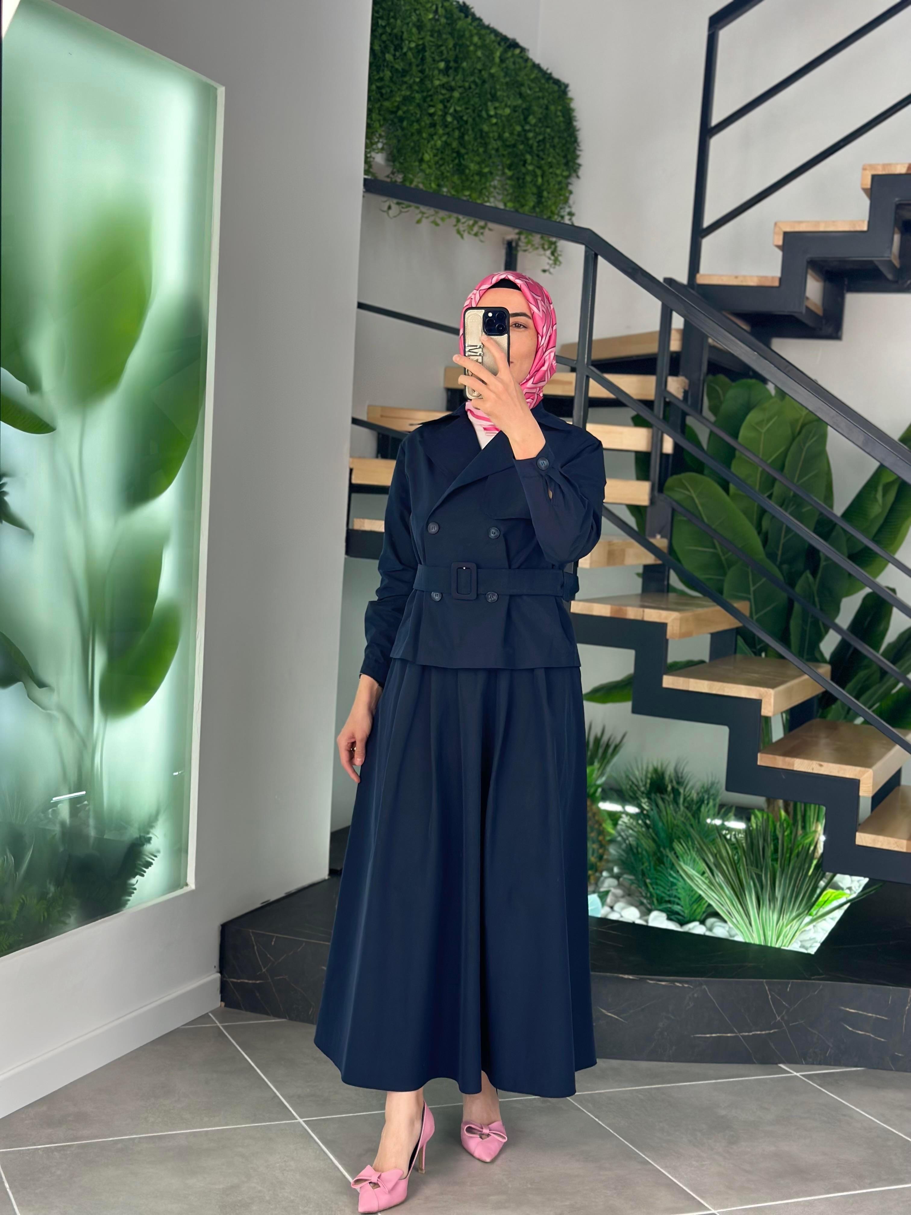 Armine Trend Trenç Model Etekli Takım 25YT619 Lacivert 