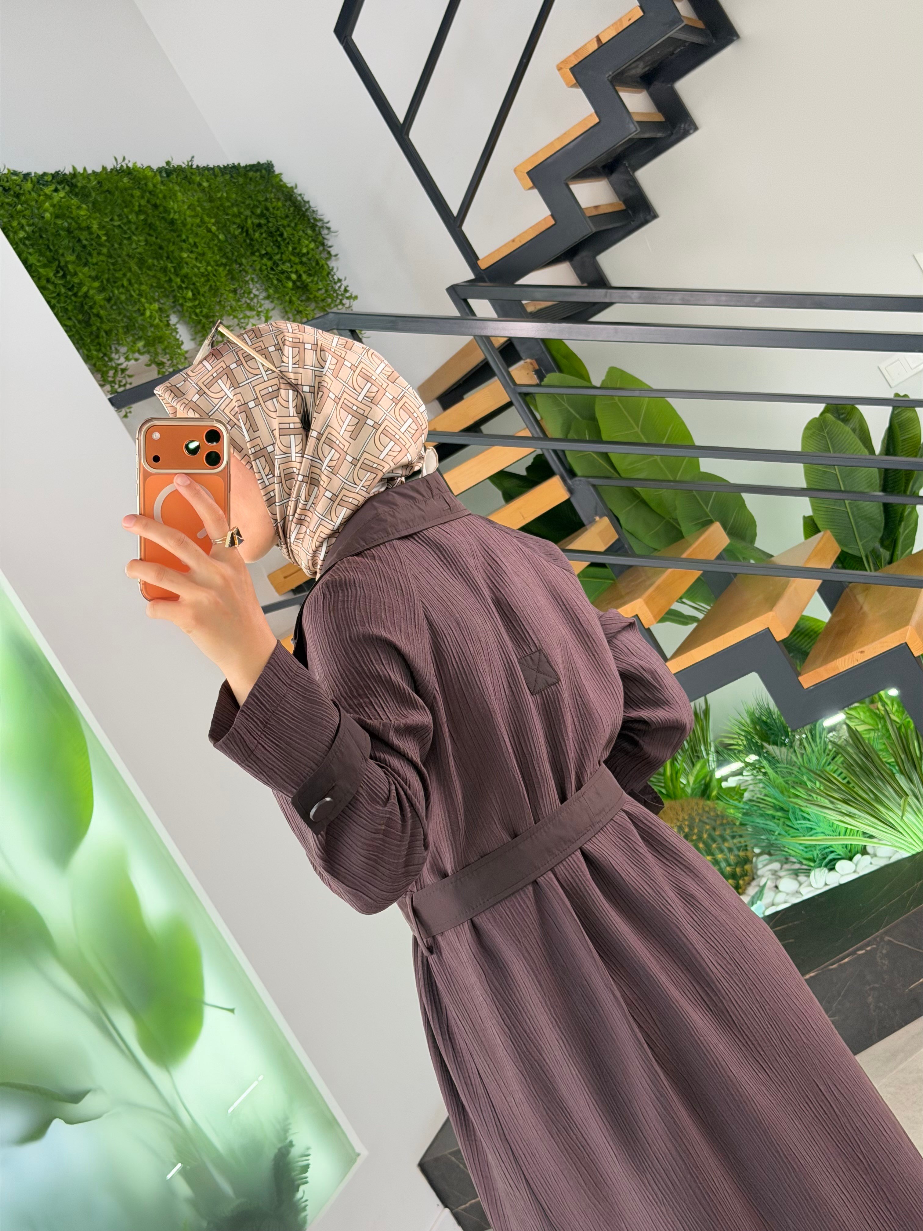 Armine Trend Yaka Büzgü Detaylı Giyçık Kap 26YT513 Kahverengi