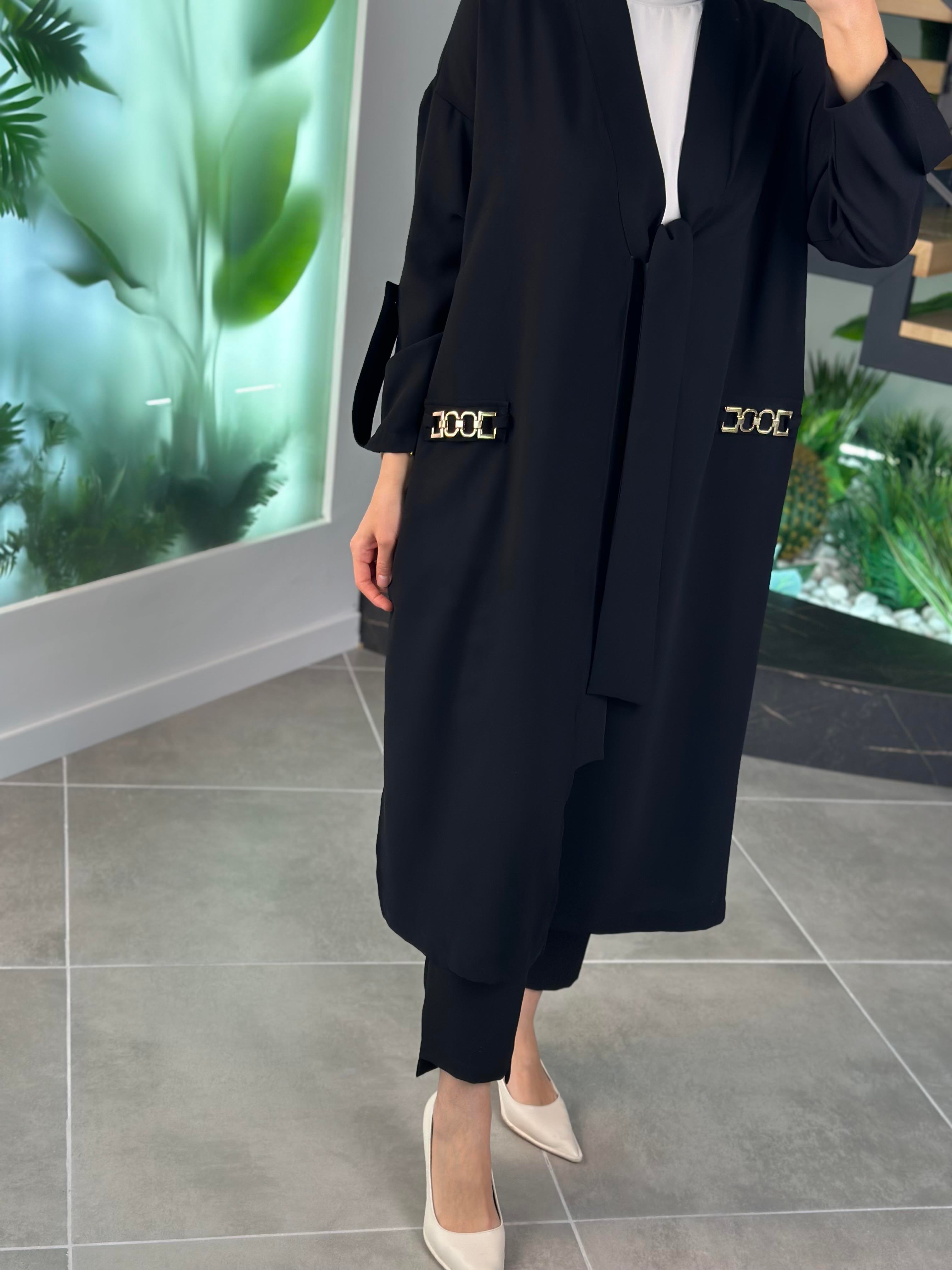 Armine Trend Zincir Detaylı Bağlamalı Giyçık 25YT543 Siyah 