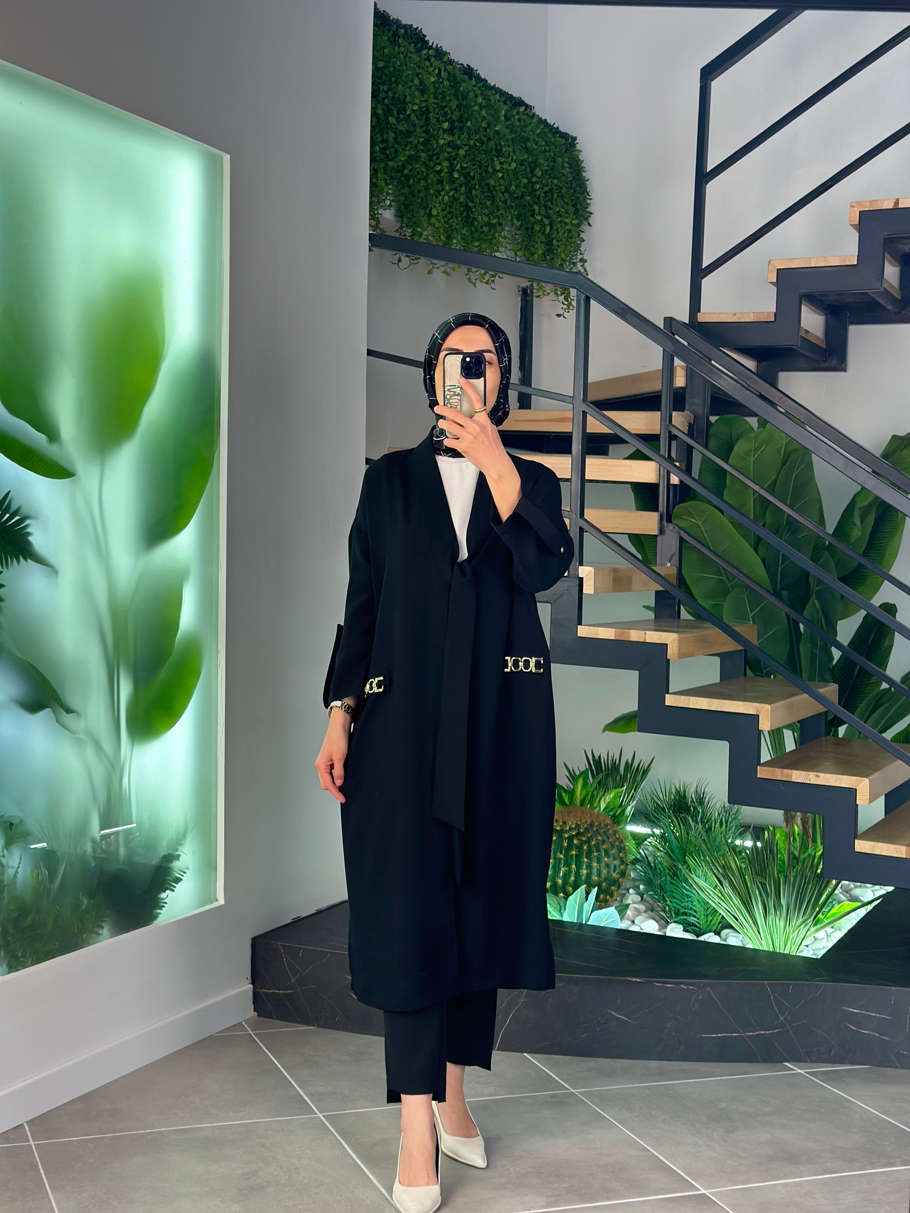 Armine Trend Zincir Detaylı Bağlamalı Giyçık 25YT543 Siyah 