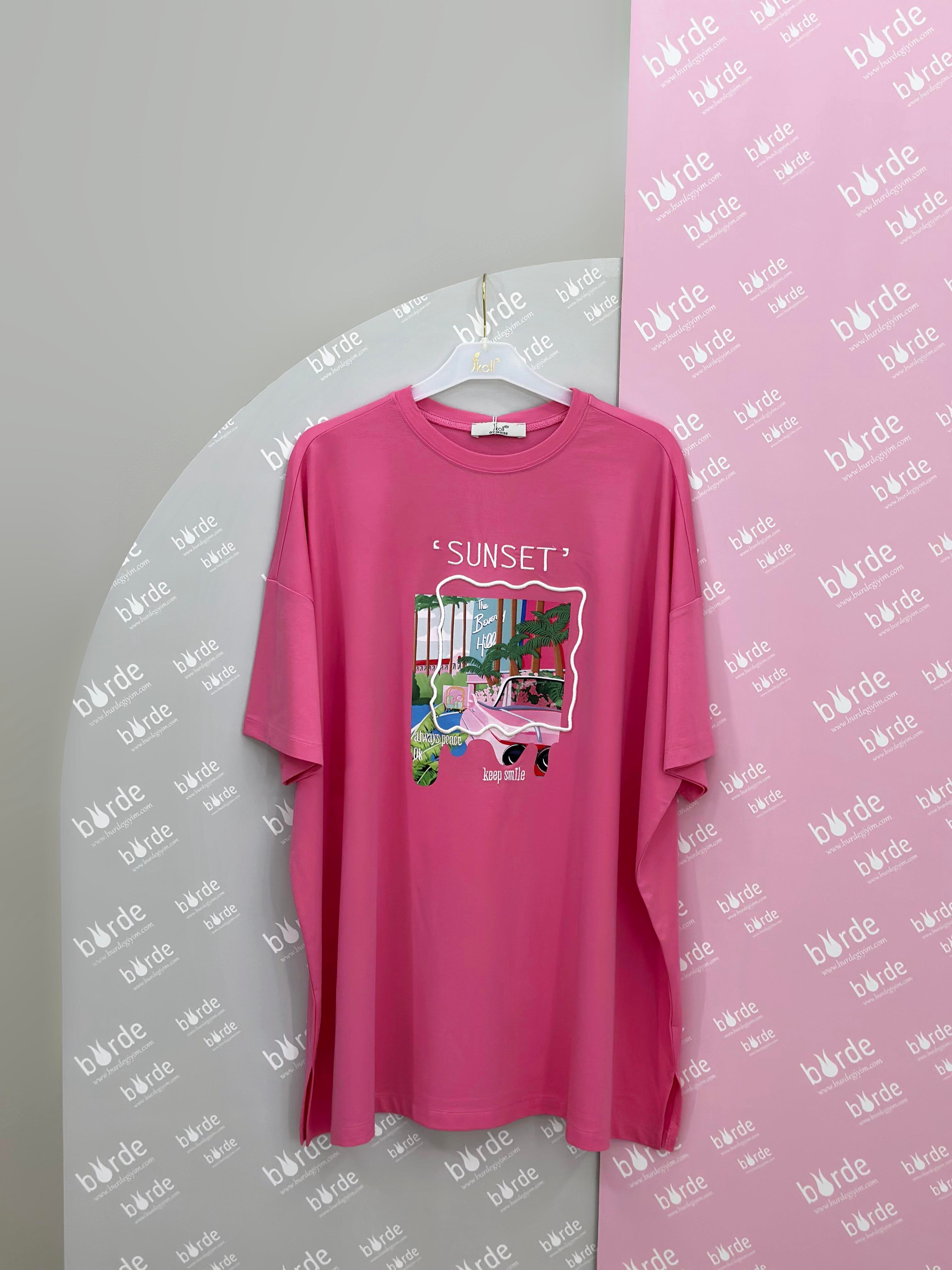 Baskı ve Nakış Detaylı Tshirt