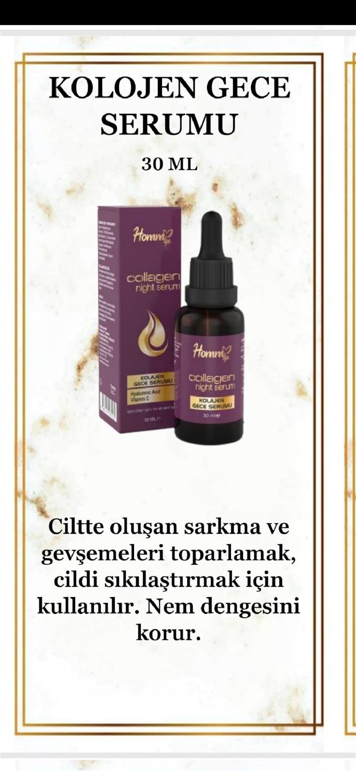 HOMM LIFE KOLAJEN GECE SERUMU 30 ML