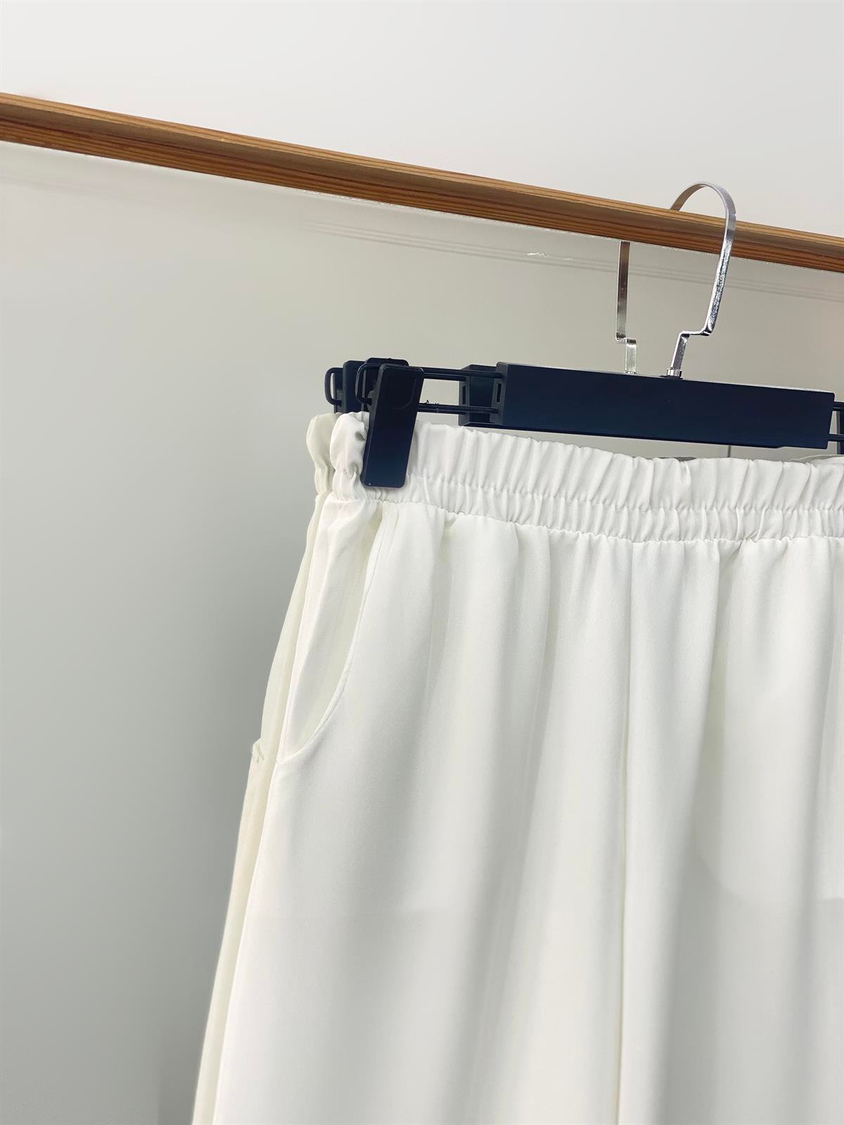 Krep Kumaş Bol Paça Pantolon