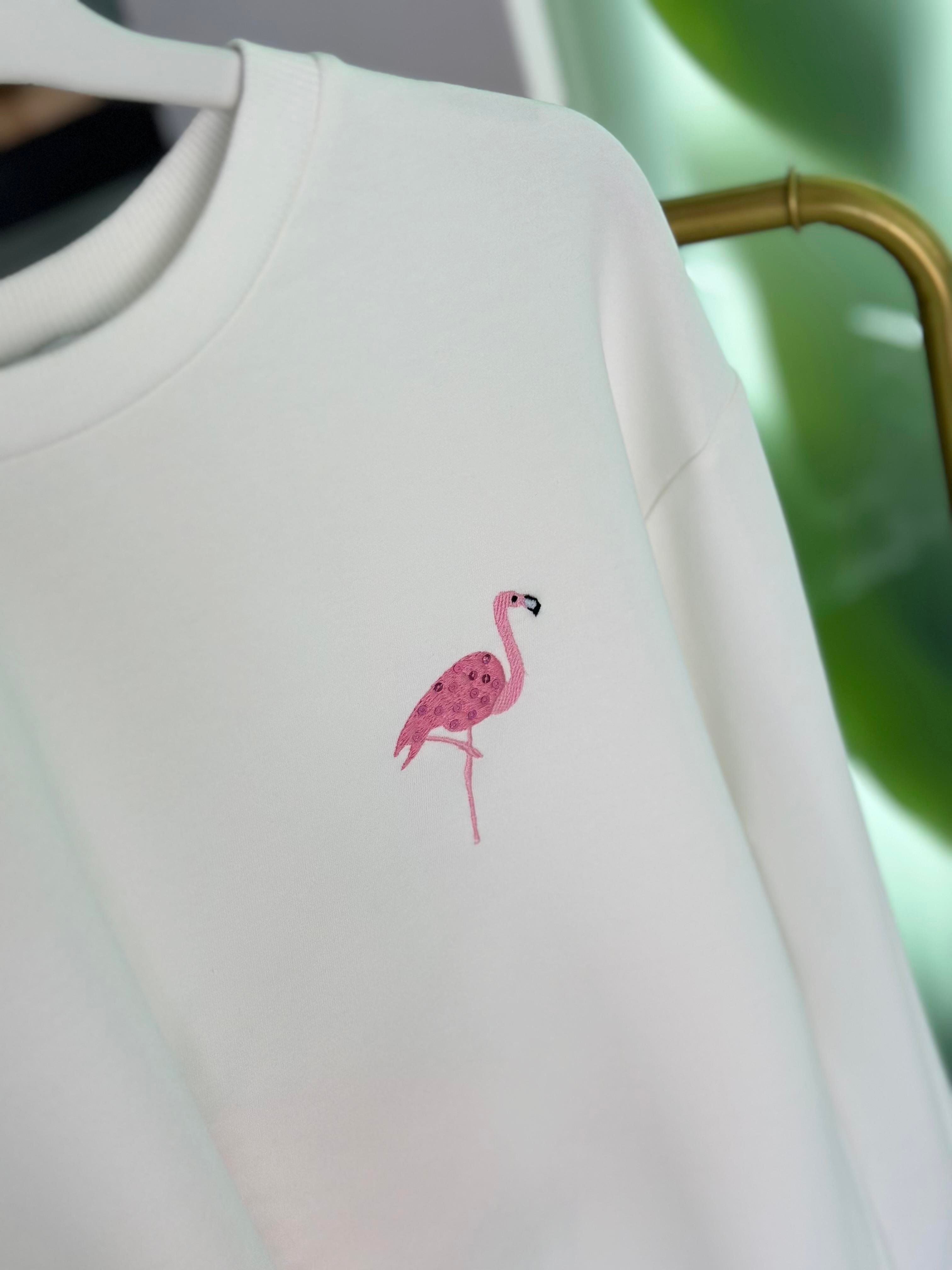 Kumaş Baskılı Ve Nakışlı Ekru Renk Kadın Sweatshirt 