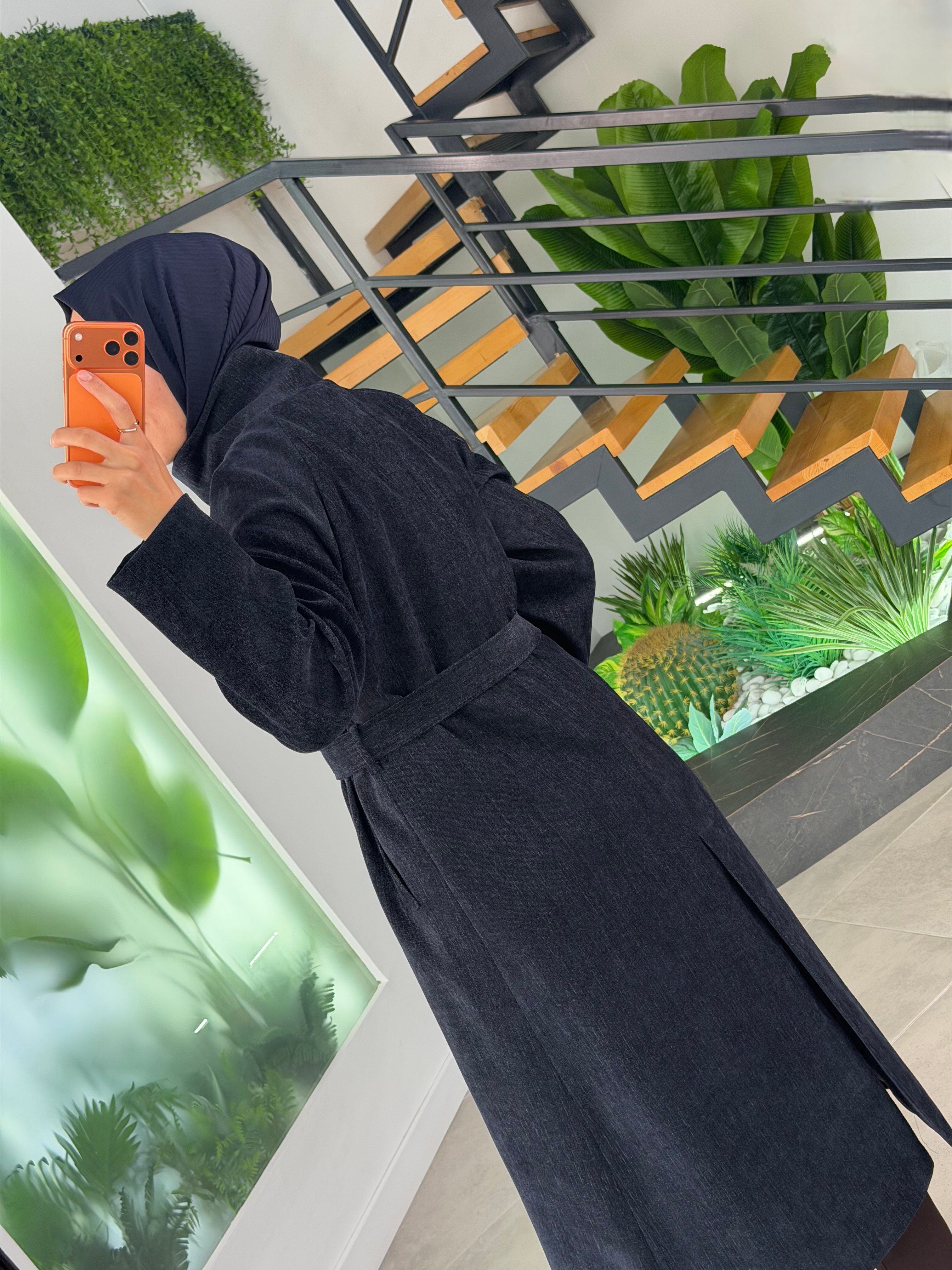 Lacivert Renk Seyyar Kemer Dik Yaka Giyçık