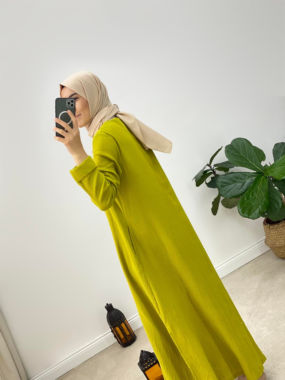 Müslin Kumaş Yırtmaçlı Tunik
