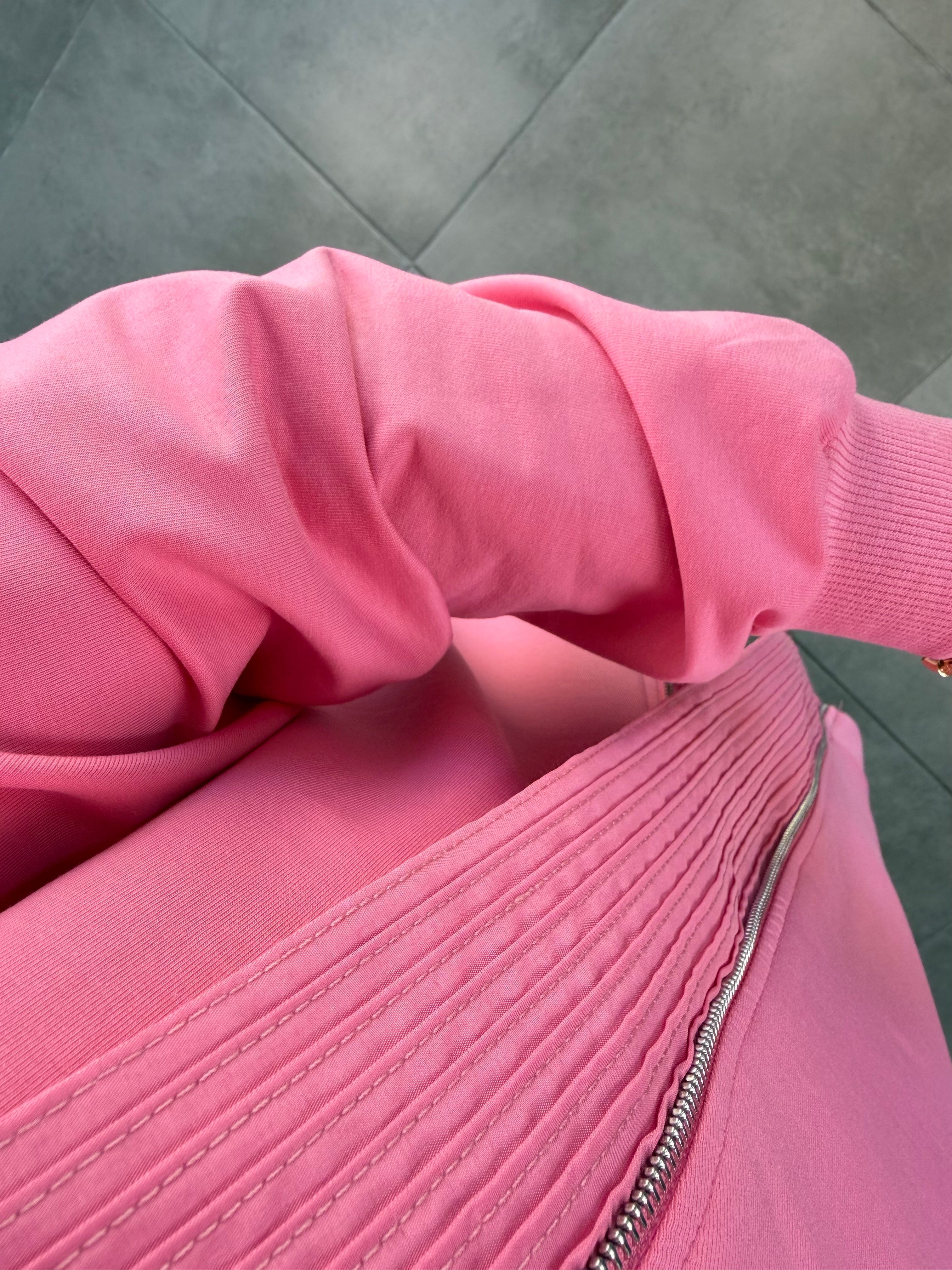 Pembe Renk Fermuar Detaylı Sweatshırt
