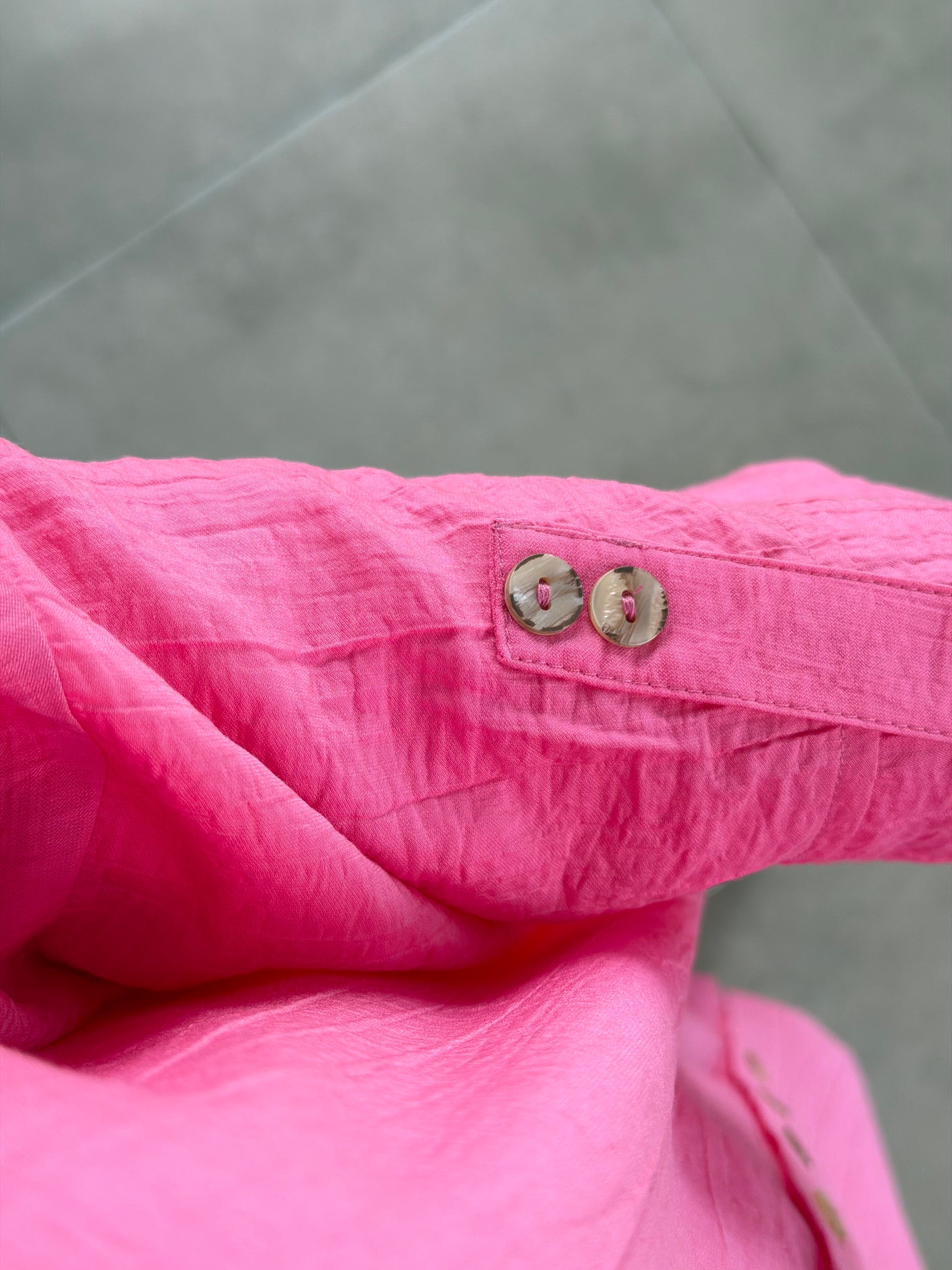 Pembe Renk Yarasa Kollu Uzun Gömlek