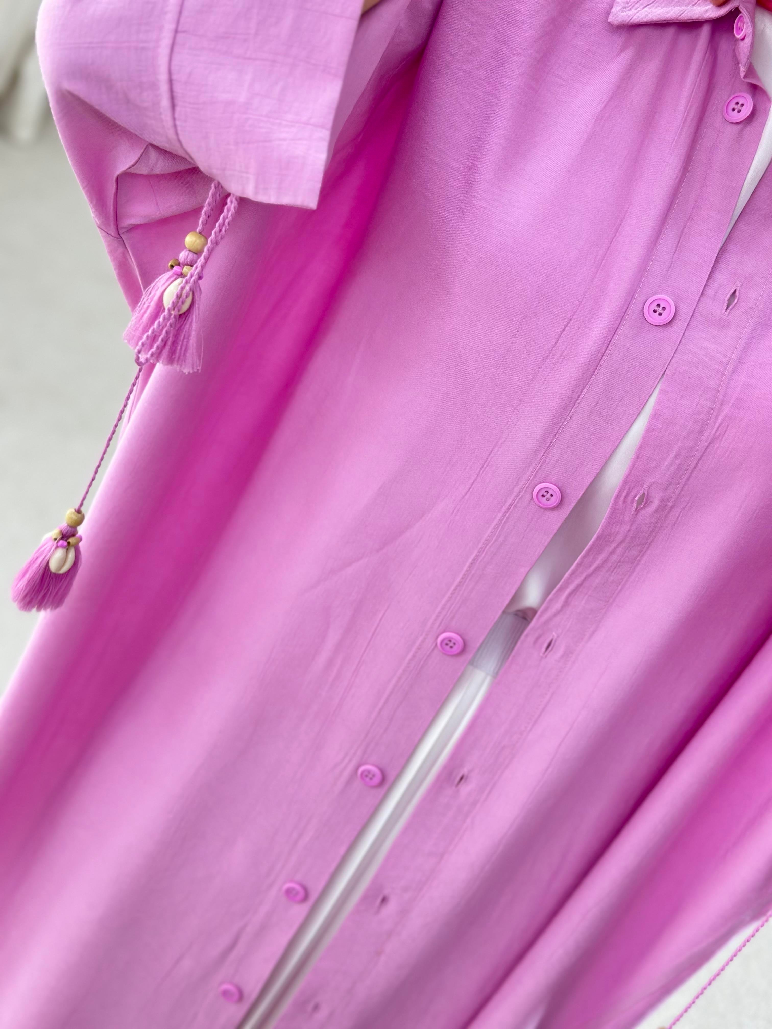 Püskül Detaylı Oversize Gömlek