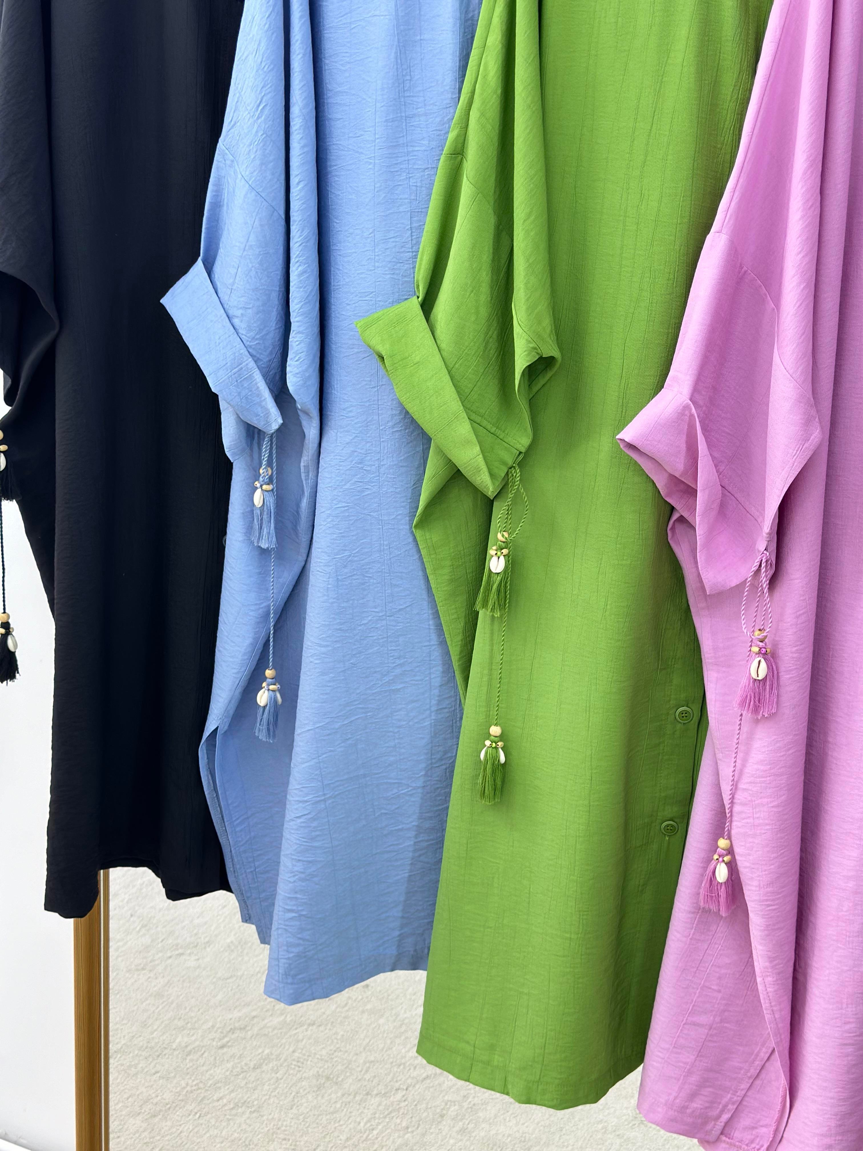 Püskül Detaylı Oversize Gömlek