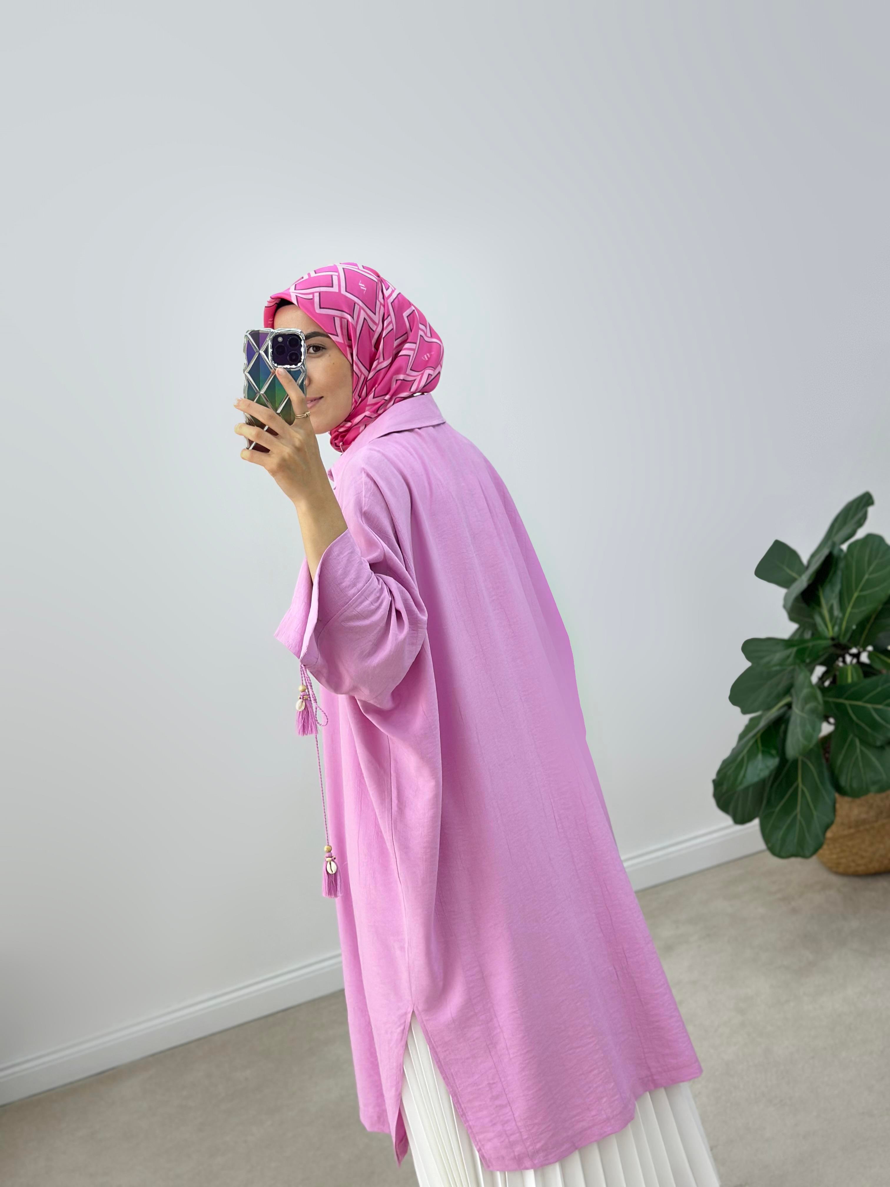 Püskül Detaylı Oversize Gömlek