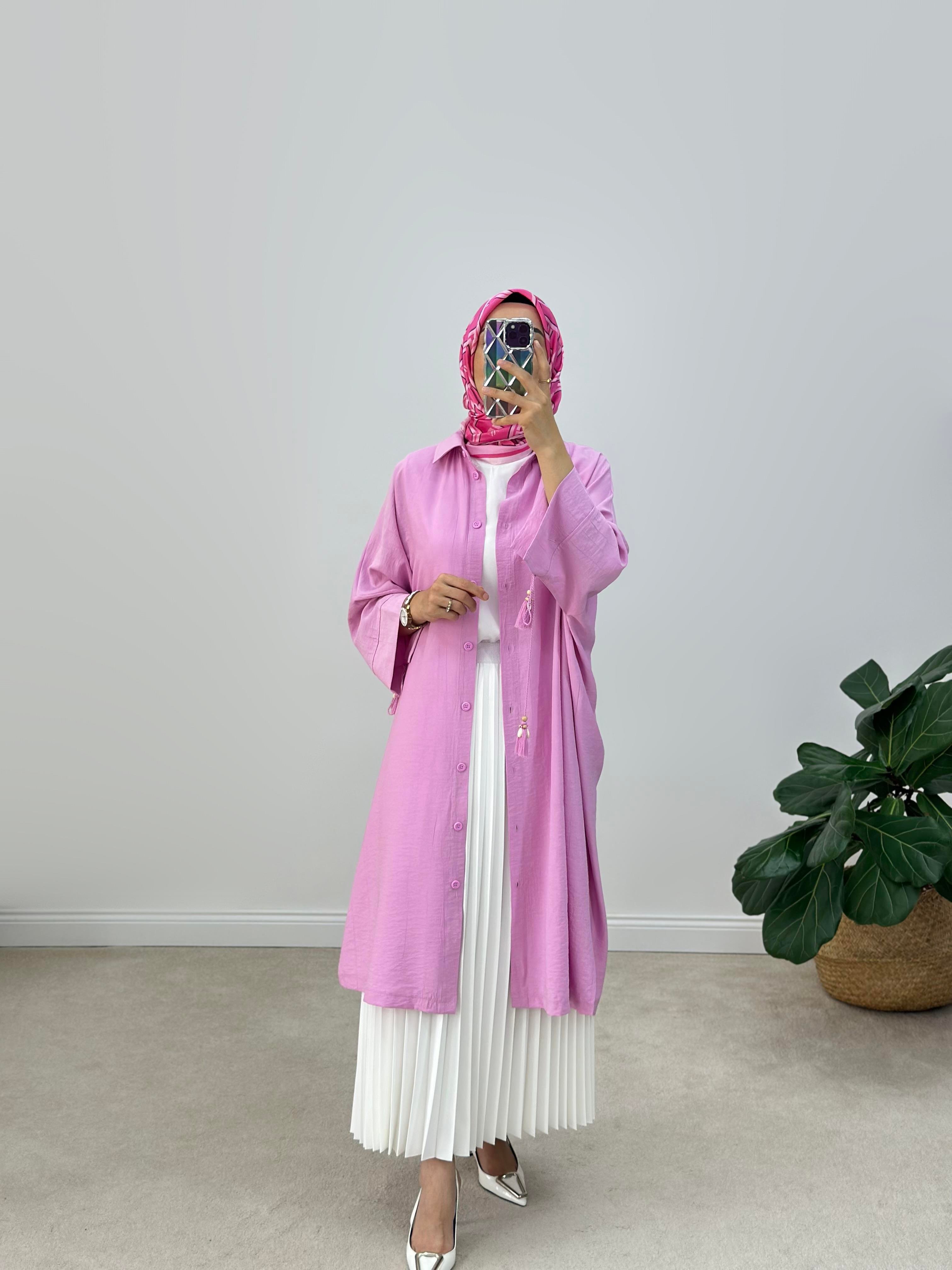 Püskül Detaylı Oversize Gömlek