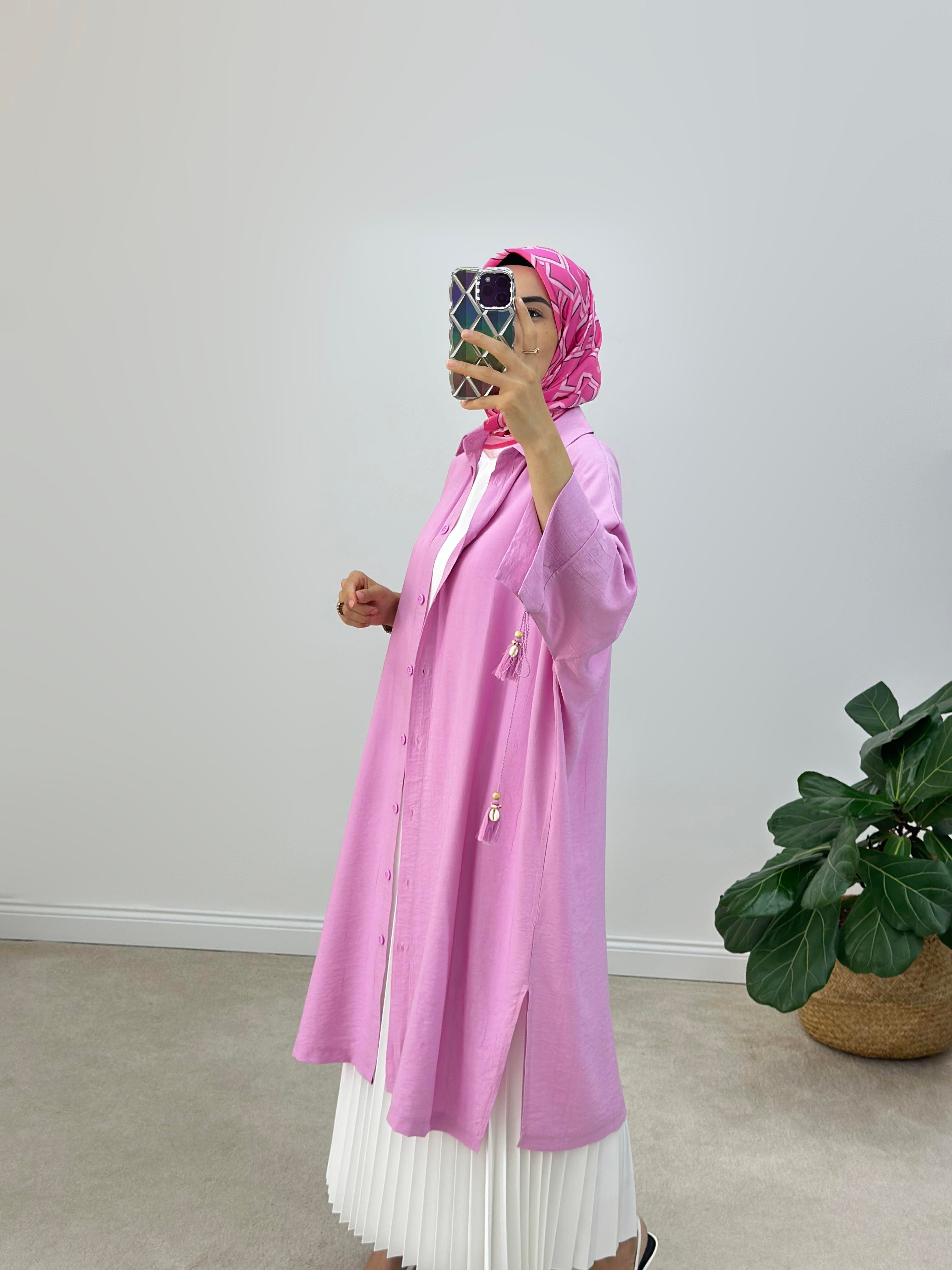 Püskül Detaylı Oversize Gömlek