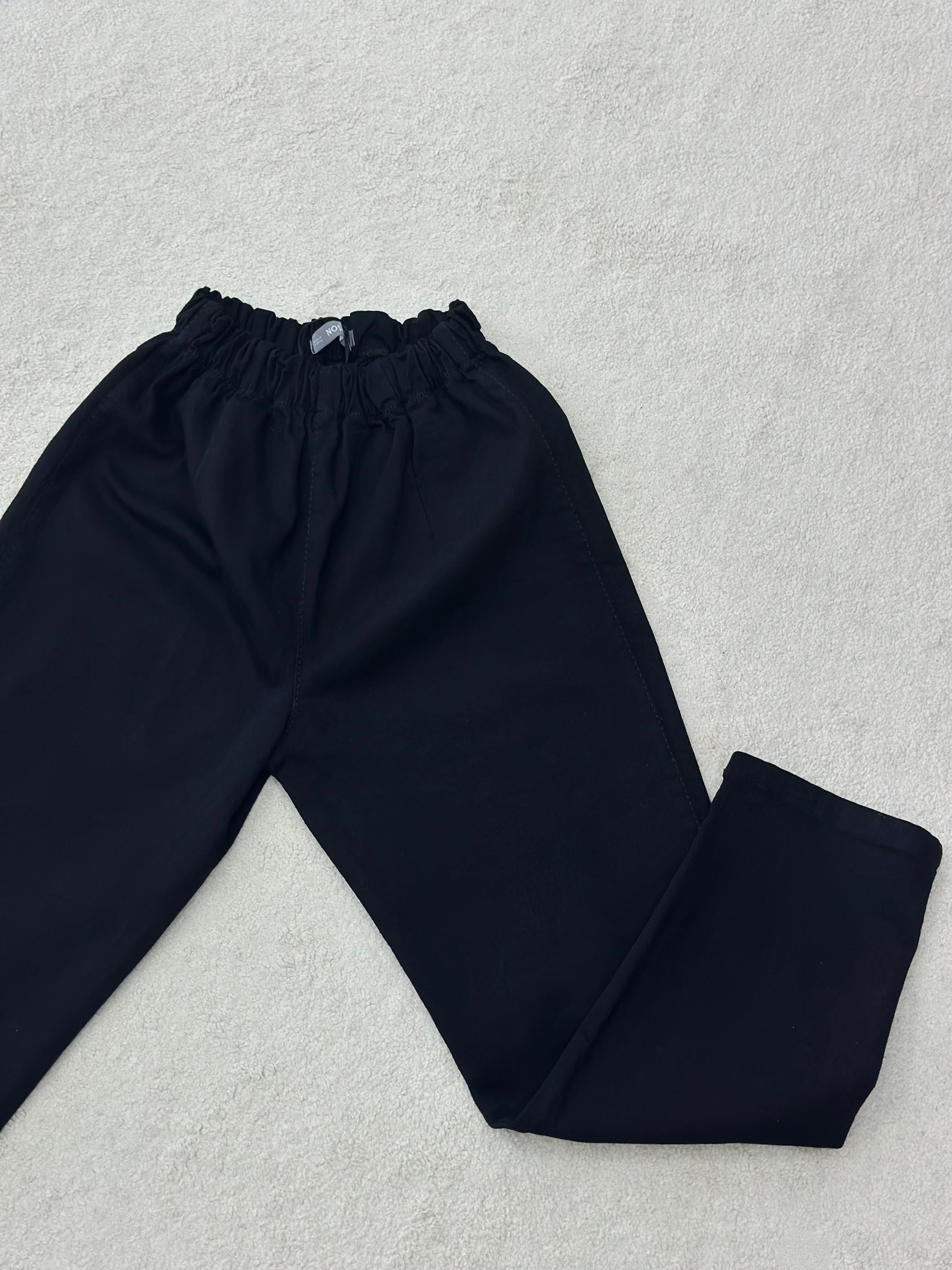 Siyah Renk Beli Lastikli Ve Likralı Kadın Denim Pantolon