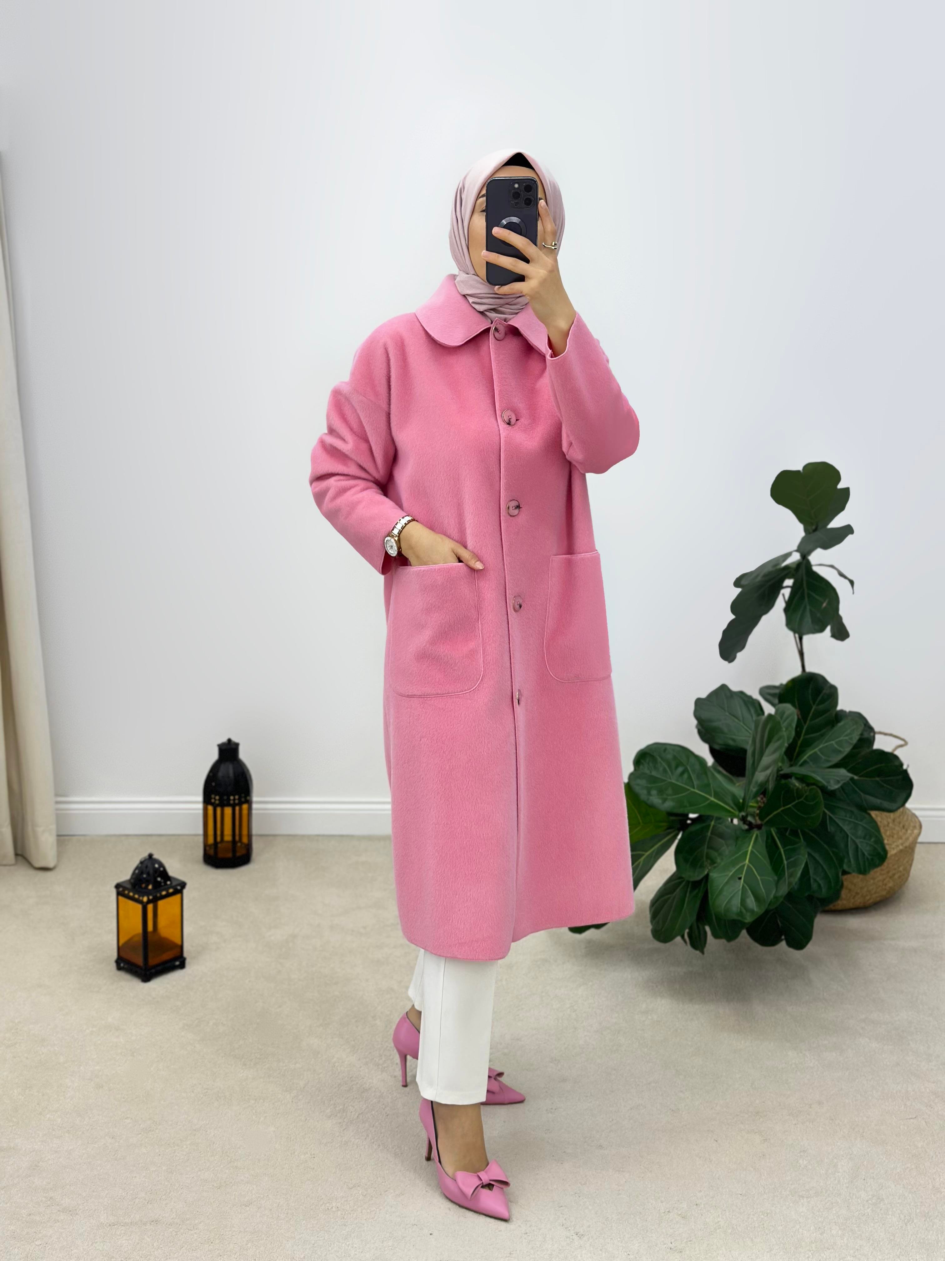 Suni Kürk Kumaş Oversize Kaban