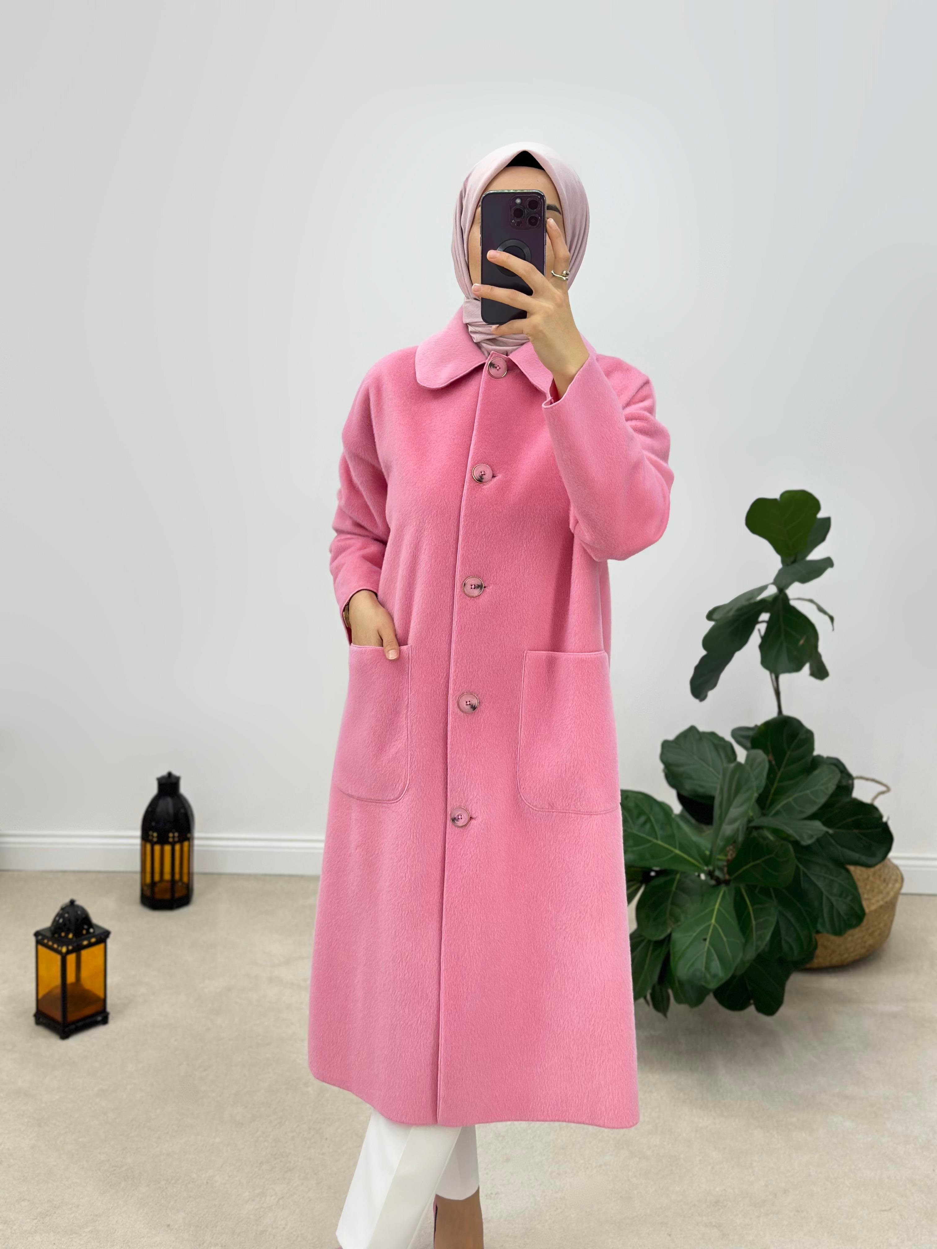 Suni Kürk Kumaş Oversize Kaban