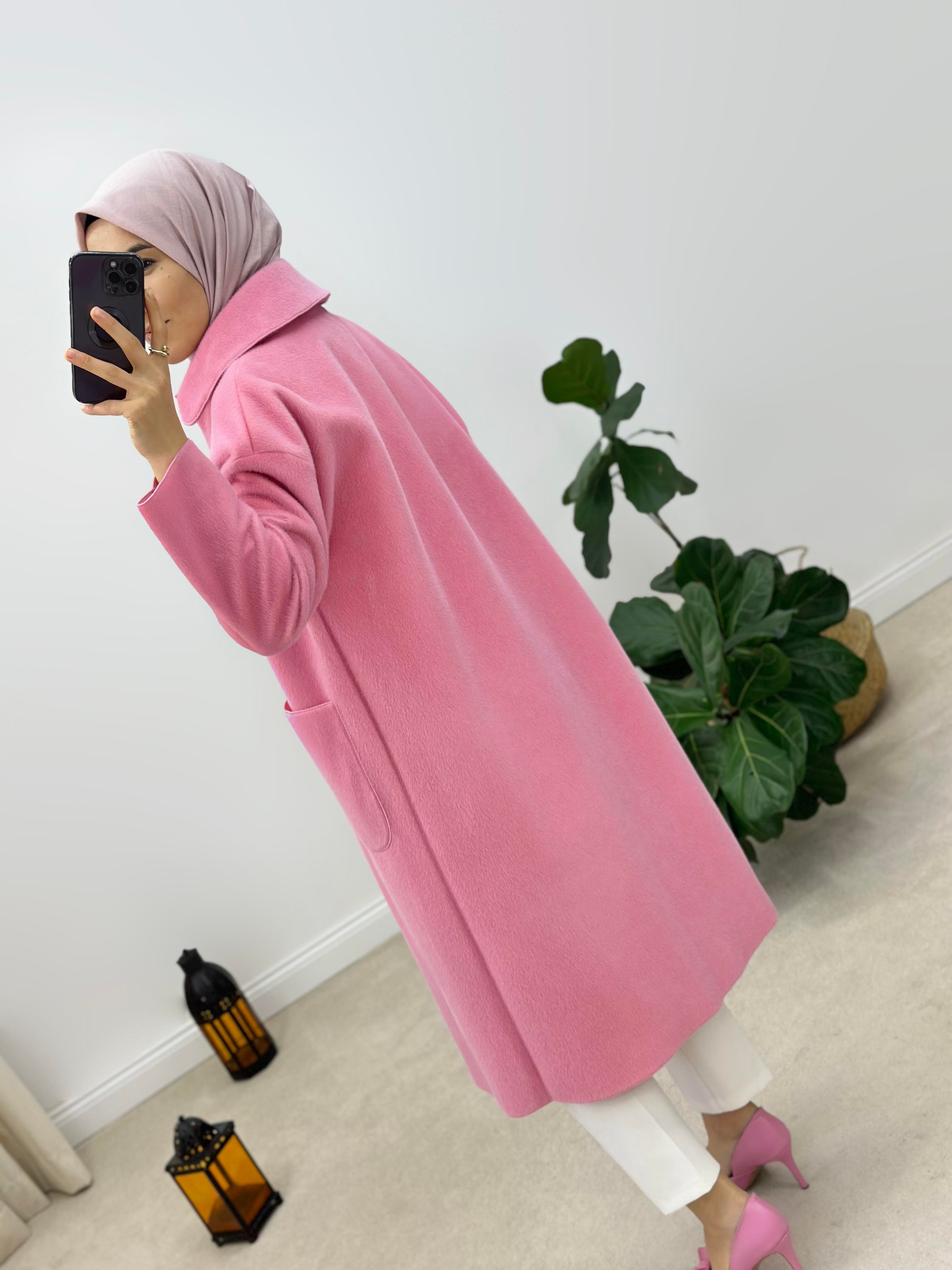 Suni Kürk Kumaş Oversize Kaban