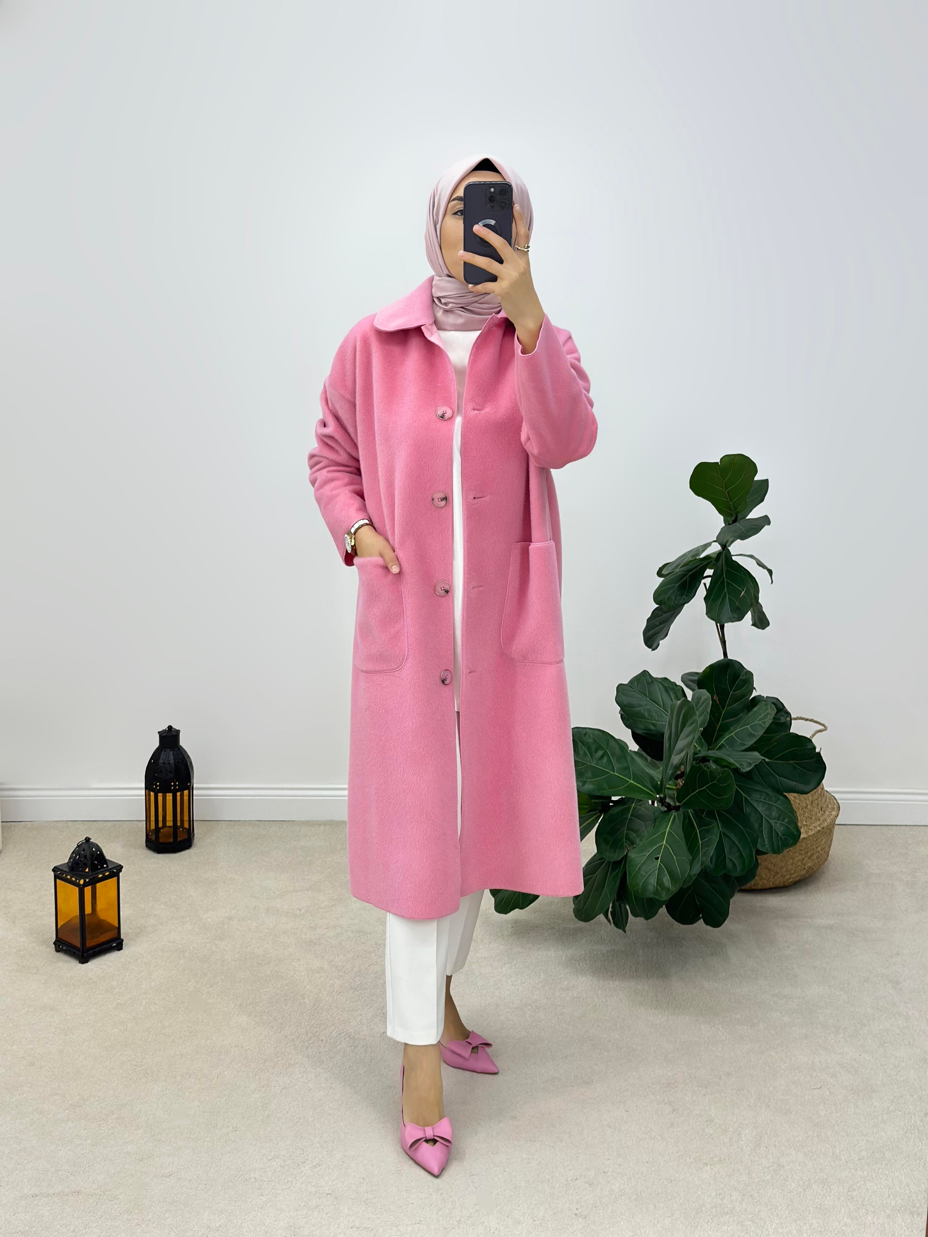 Suni Kürk Kumaş Oversize Kaban