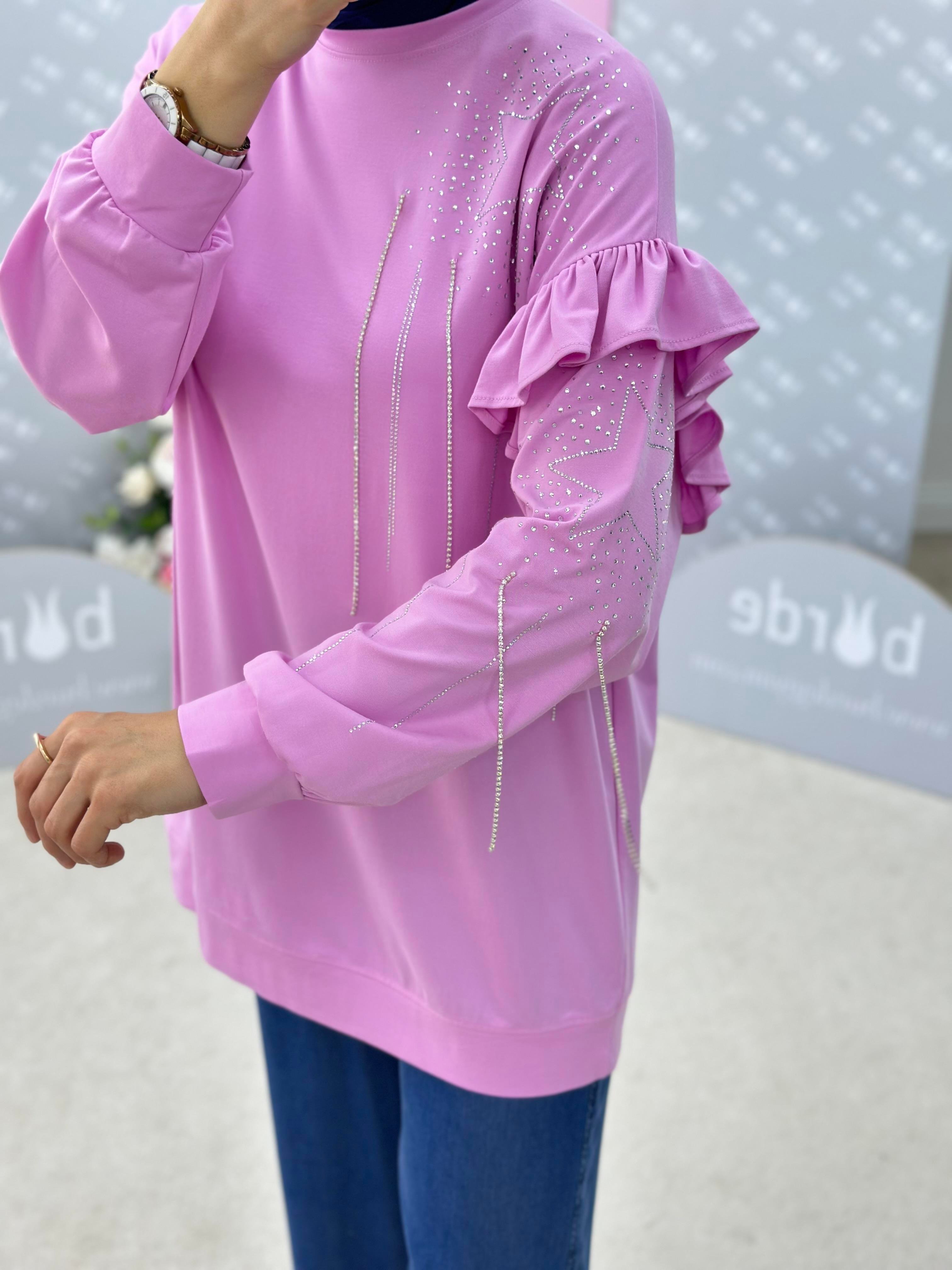 Taş Ve Fırfır Detaylı Sweatshirt
