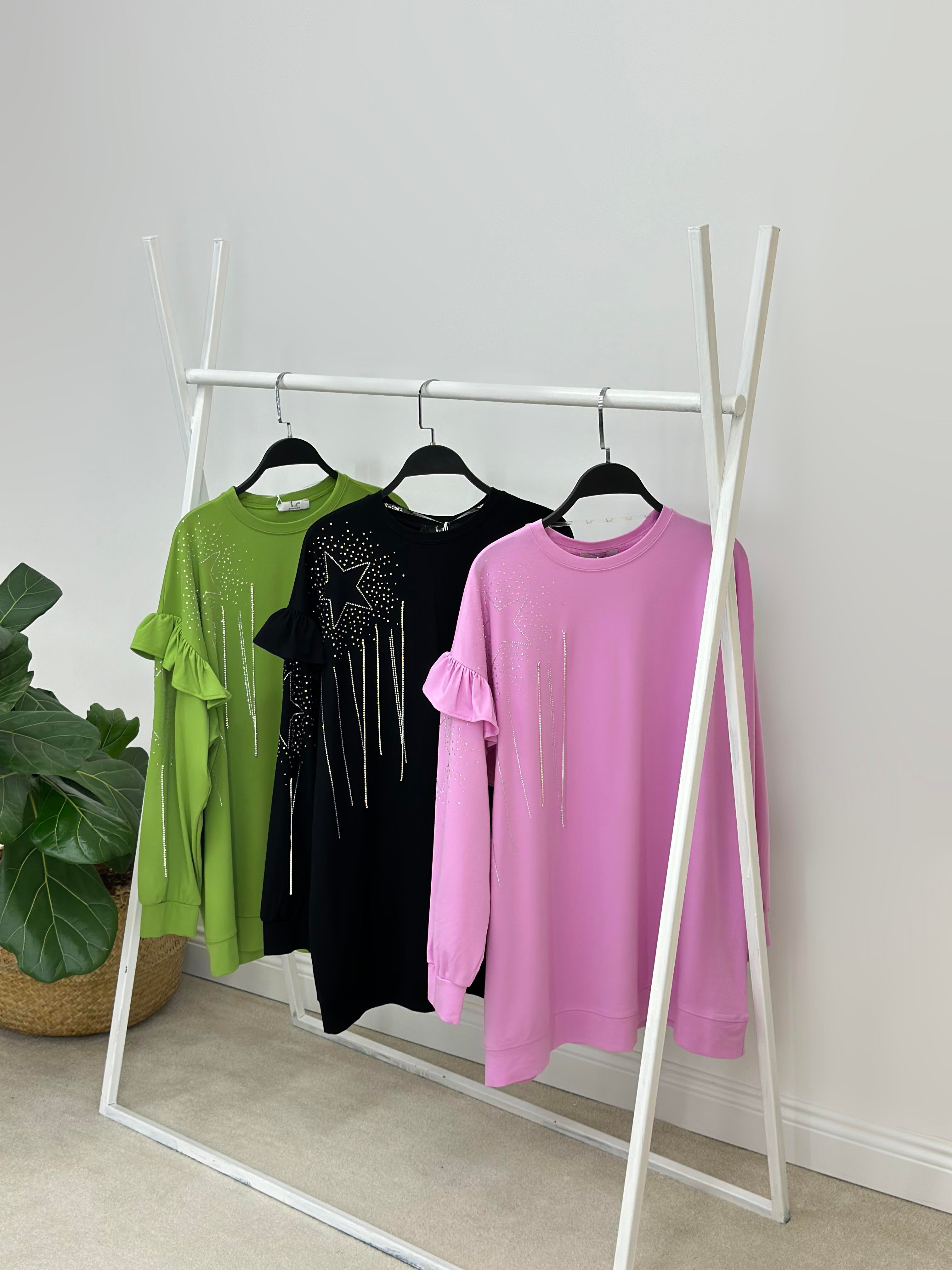 Taş Ve Fırfır Detaylı Sweatshirt